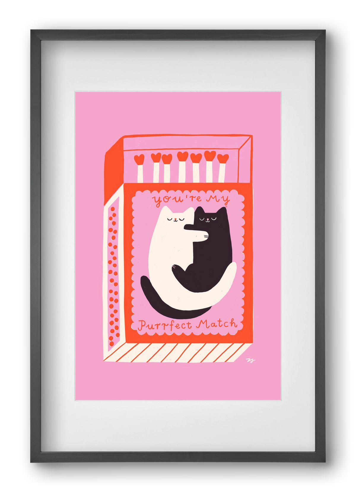 You are My Purrfect Match, 40x60 cm (30x45 cm), Fekete keret, paszpartuval