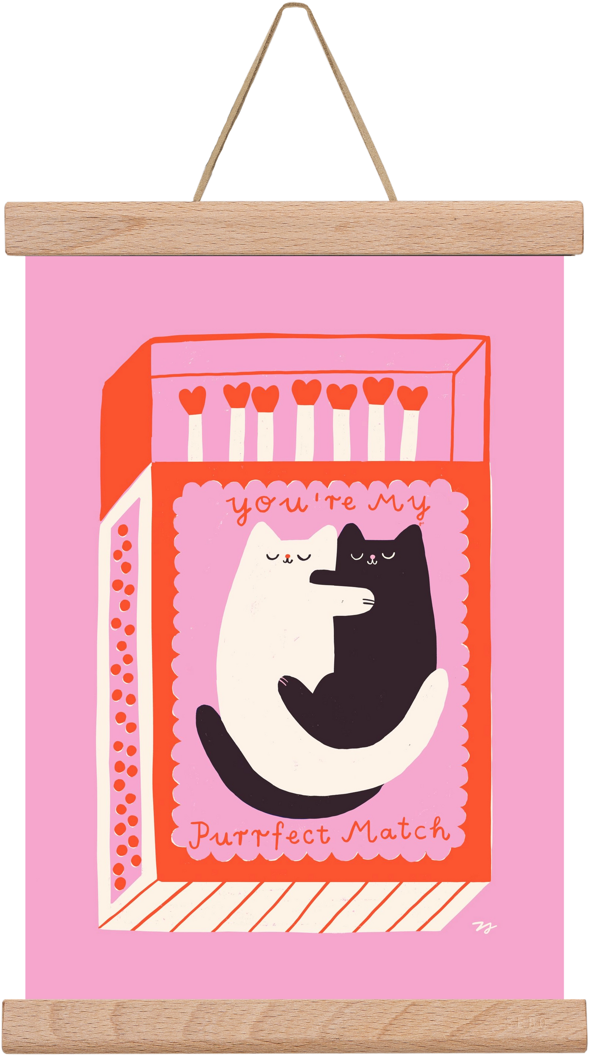 You are My Purrfect Match, 20x30 cm (20x30 cm), Tölgy akasztó