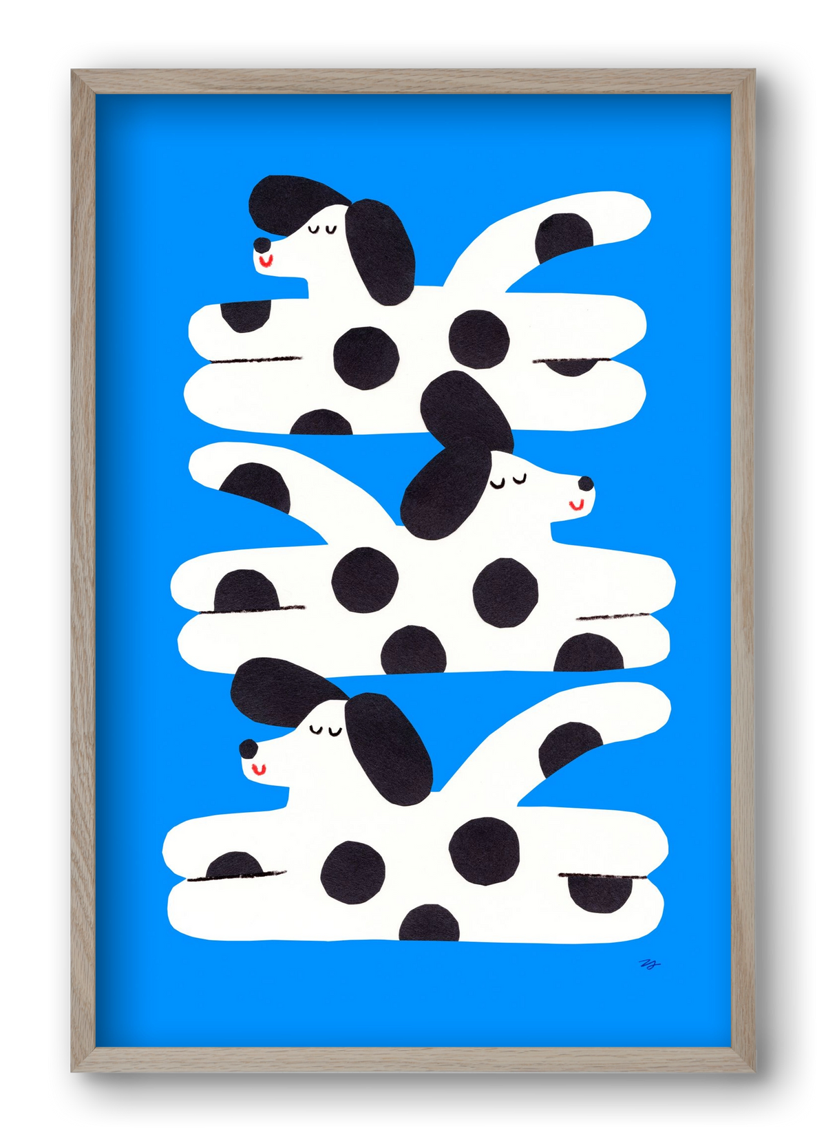 Spotted Dog, 40x60 cm (40x60 cm), Tölgy keret