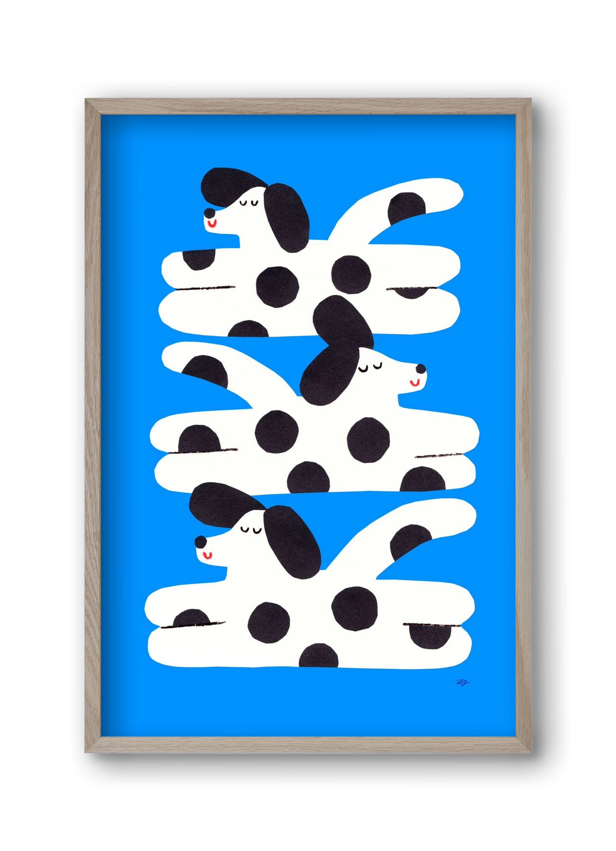 Spotted Dog, 30x45 cm (30x45 cm), Tölgy keret