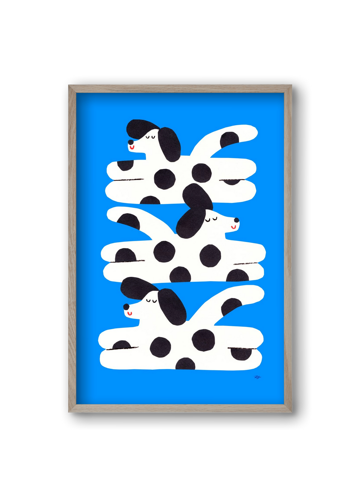 Spotted Dog, 20x30 cm (20x30 cm), Tölgy keret