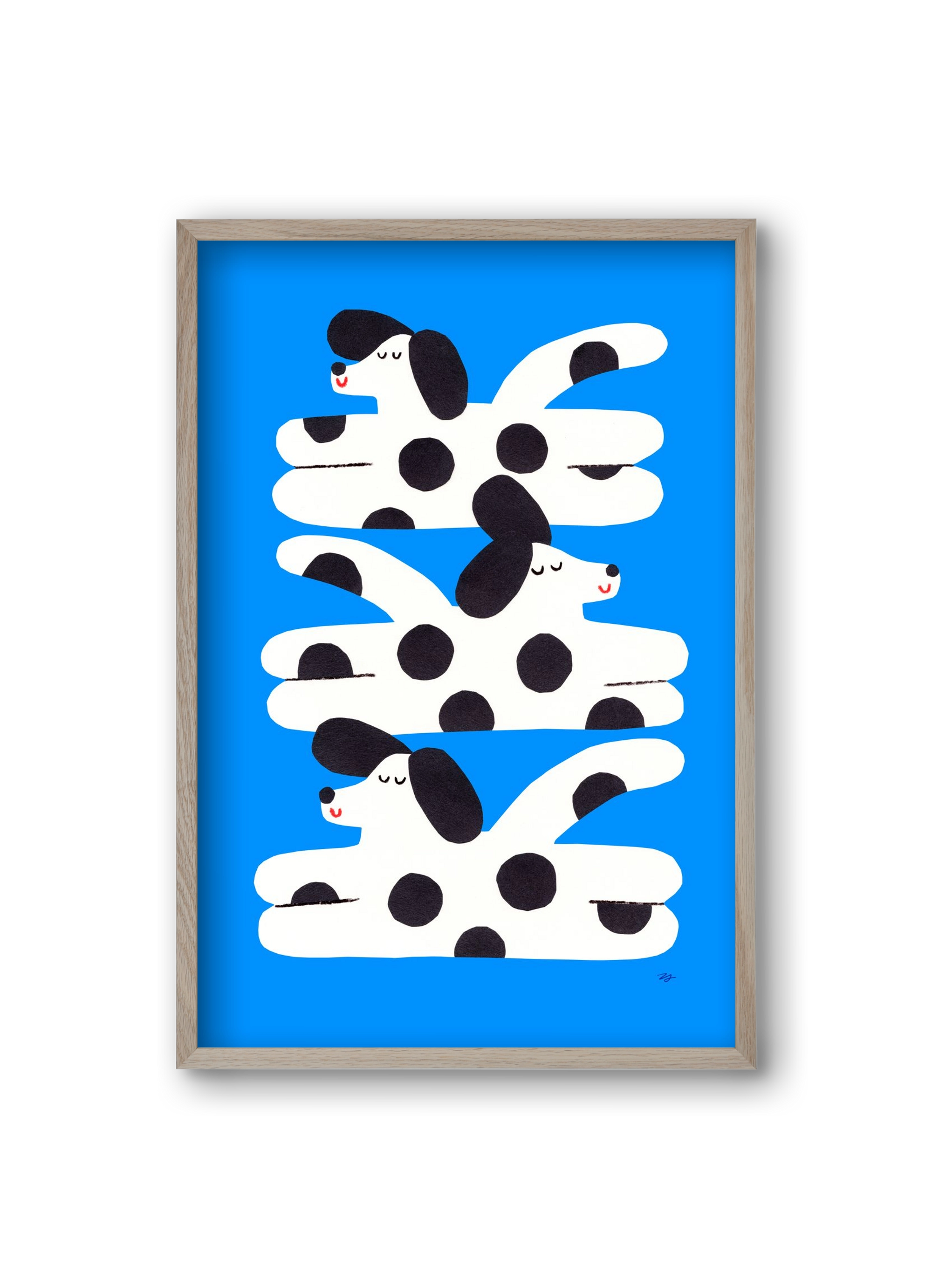 Spotted Dog, 20x30 cm (20x30 cm), Tölgy keret