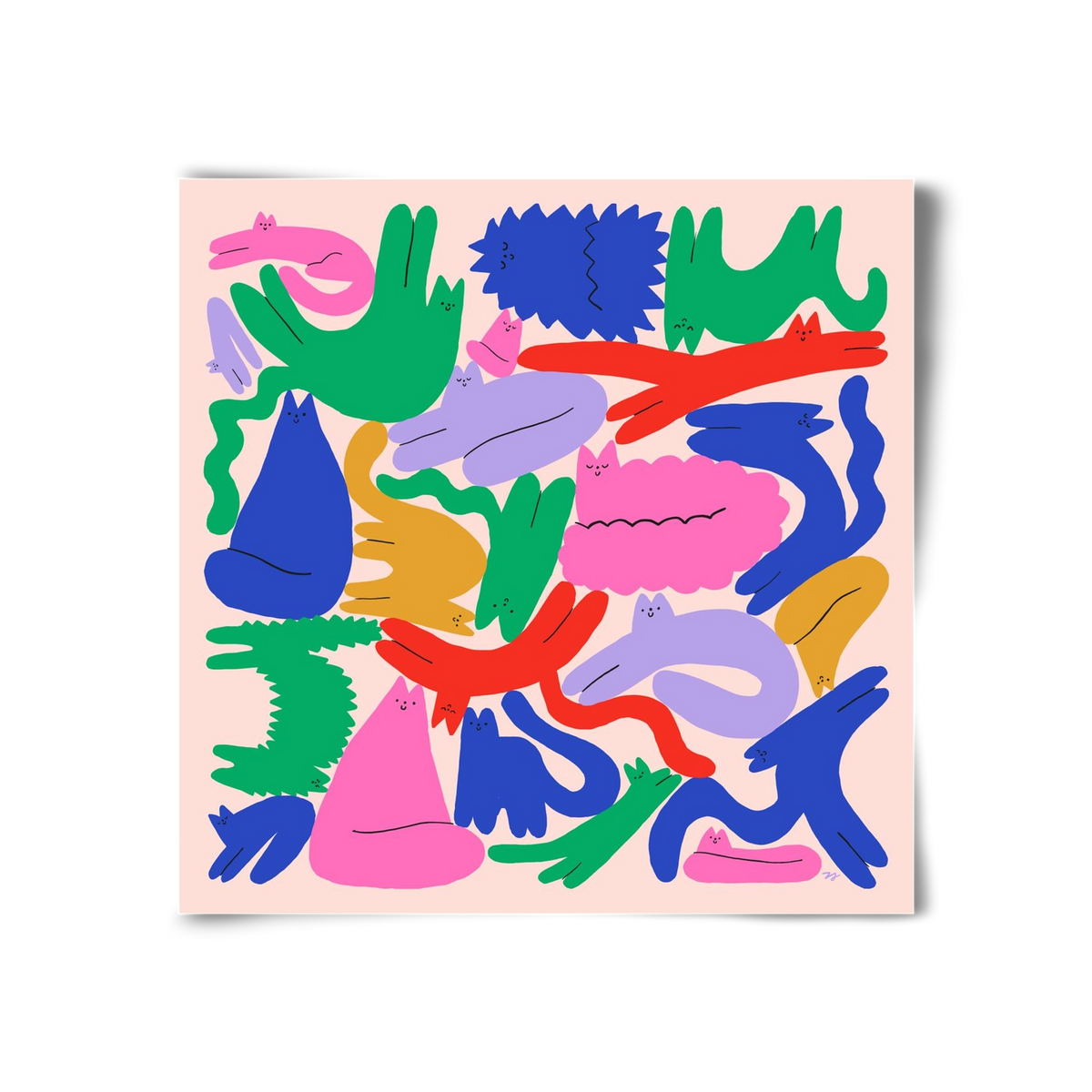 Colorful Cats, 30x30 cm, Keret nélkül