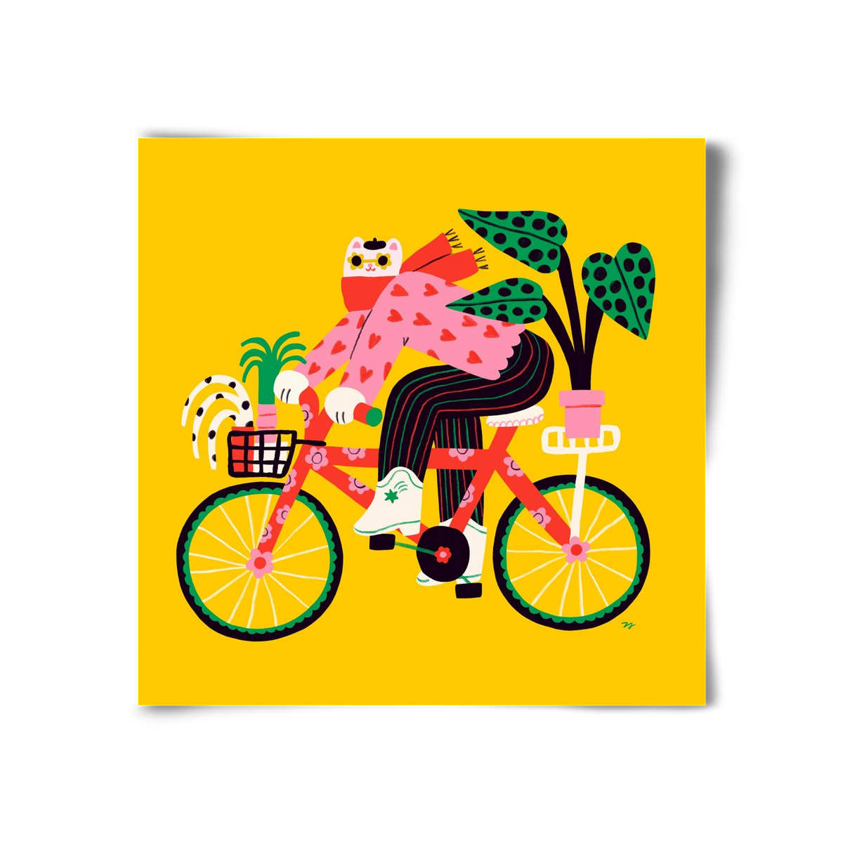 Biking Cat, 30x30 cm, Keret nélkül