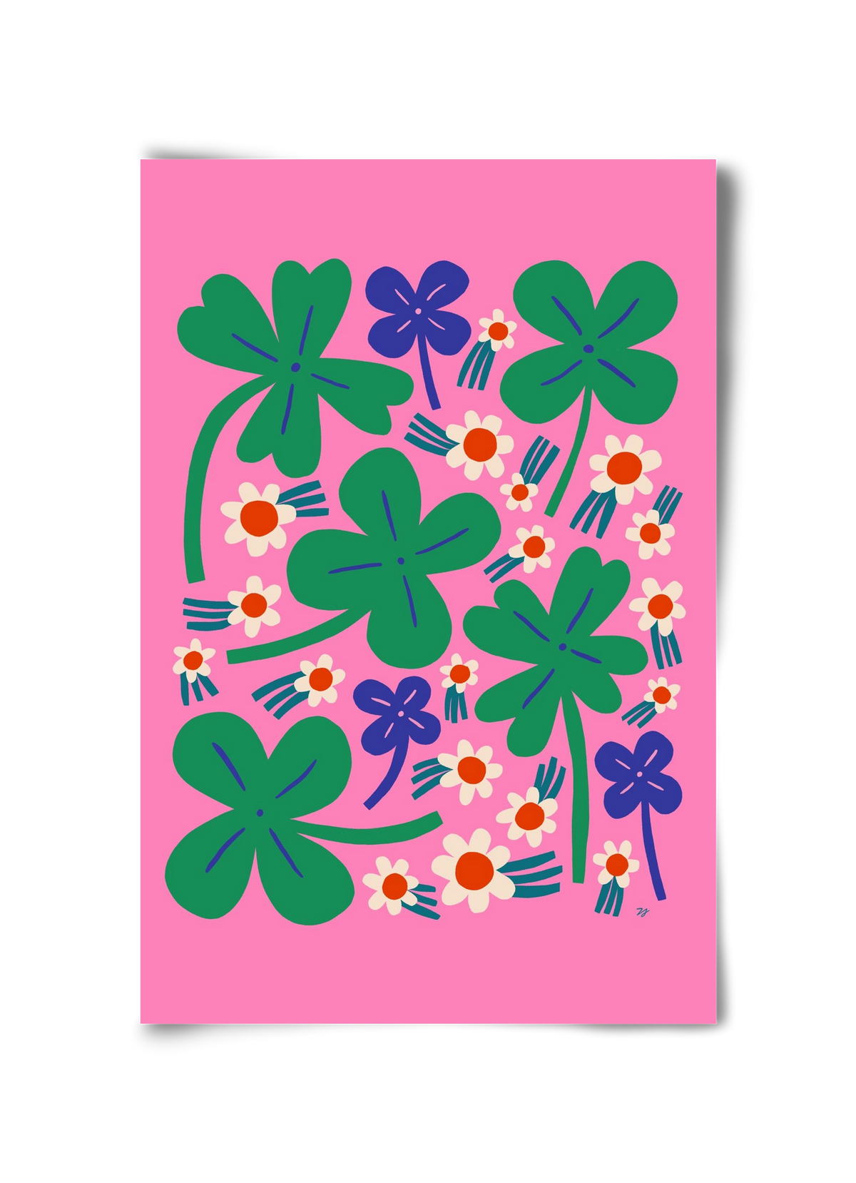 Happy Clovers and Flowers , 30x45 cm, Keret nélkül