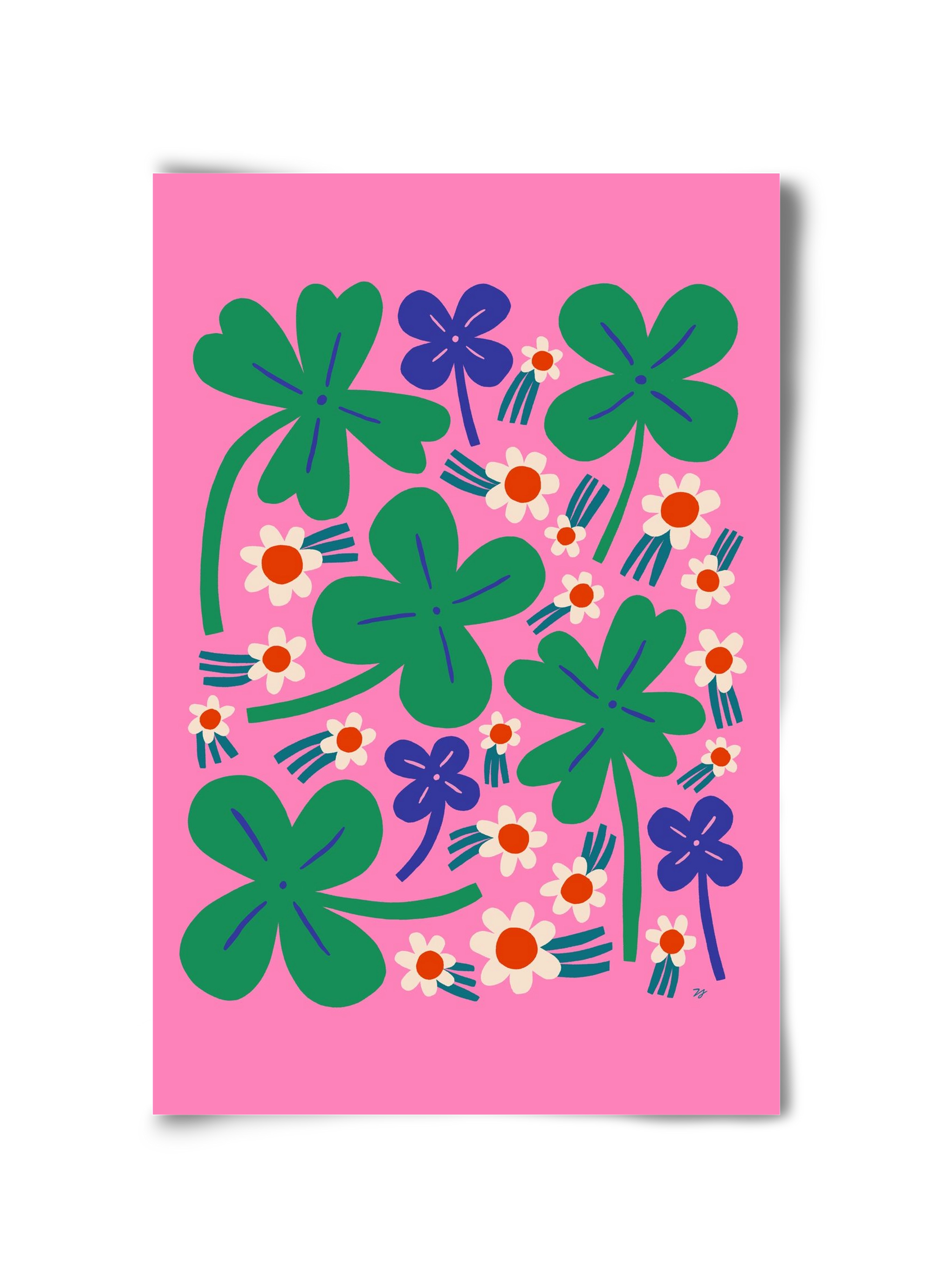 Happy Clovers and Flowers , 30x45 cm, Keret nélkül