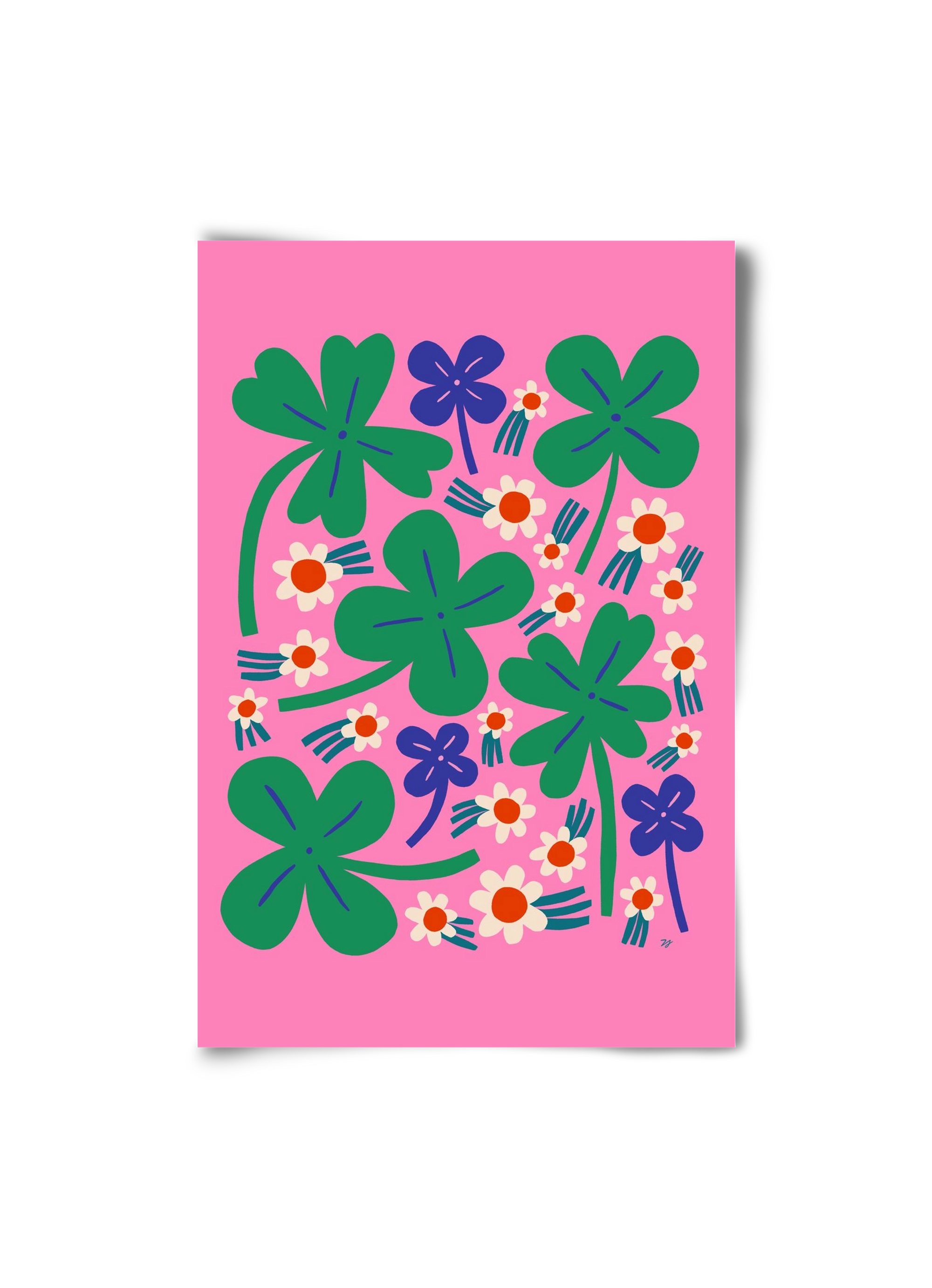 Happy Clovers and Flowers , 20x30 cm, Keret nélkül