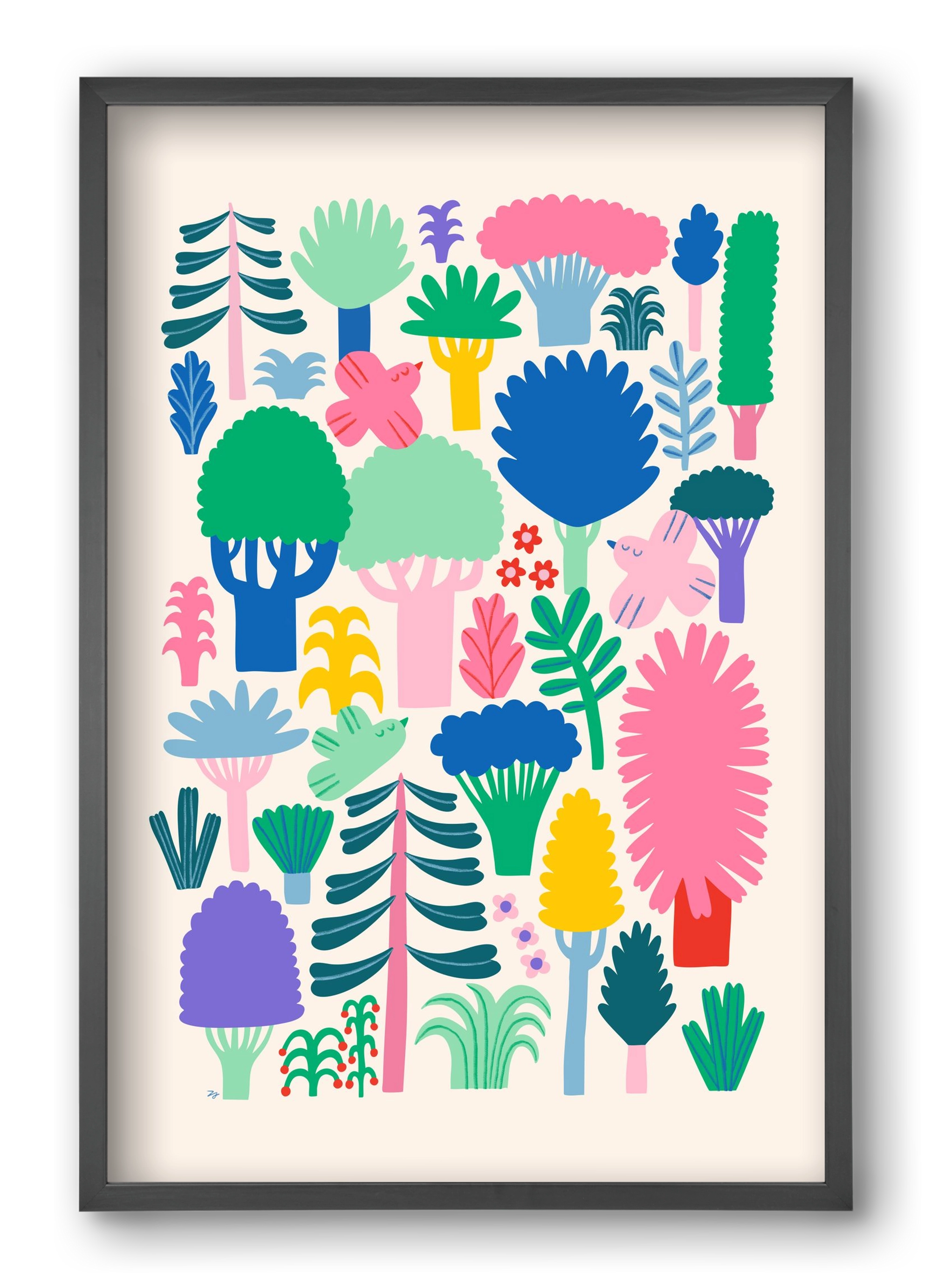 Colorful Forest, 40x60 cm (40x60 cm), Fekete keret