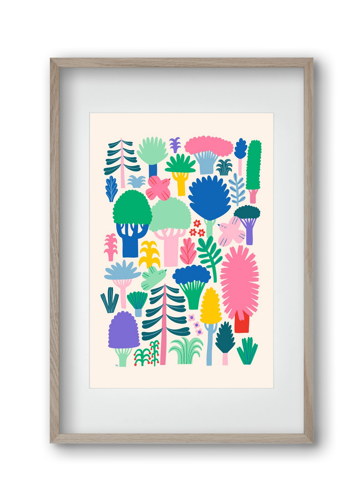 Colorful Forest, 30x45 cm (20x30 cm), Tölgy keret, paszpartuval