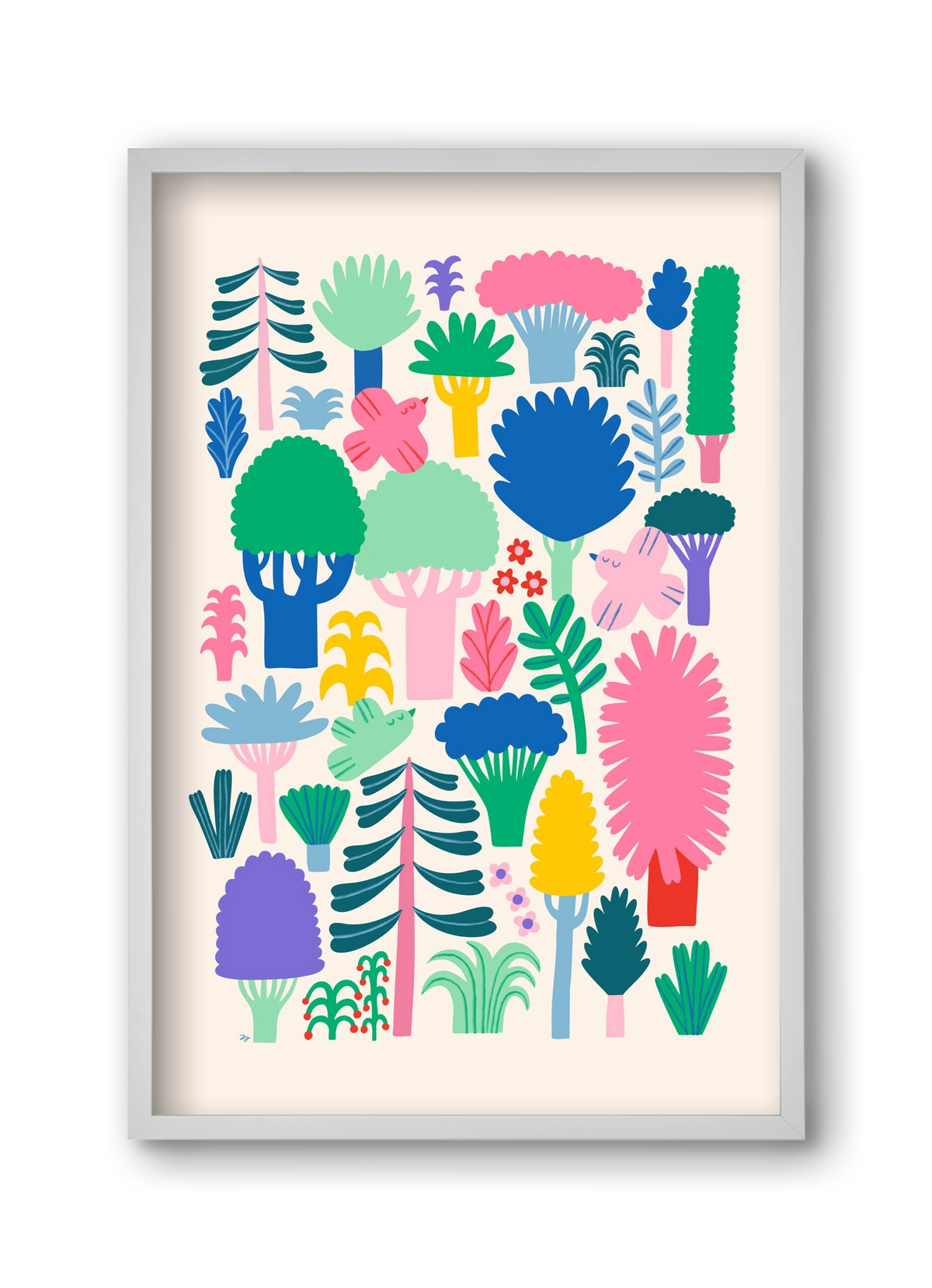 Colorful Forest, 30x45 cm (30x45 cm), Fehér keret