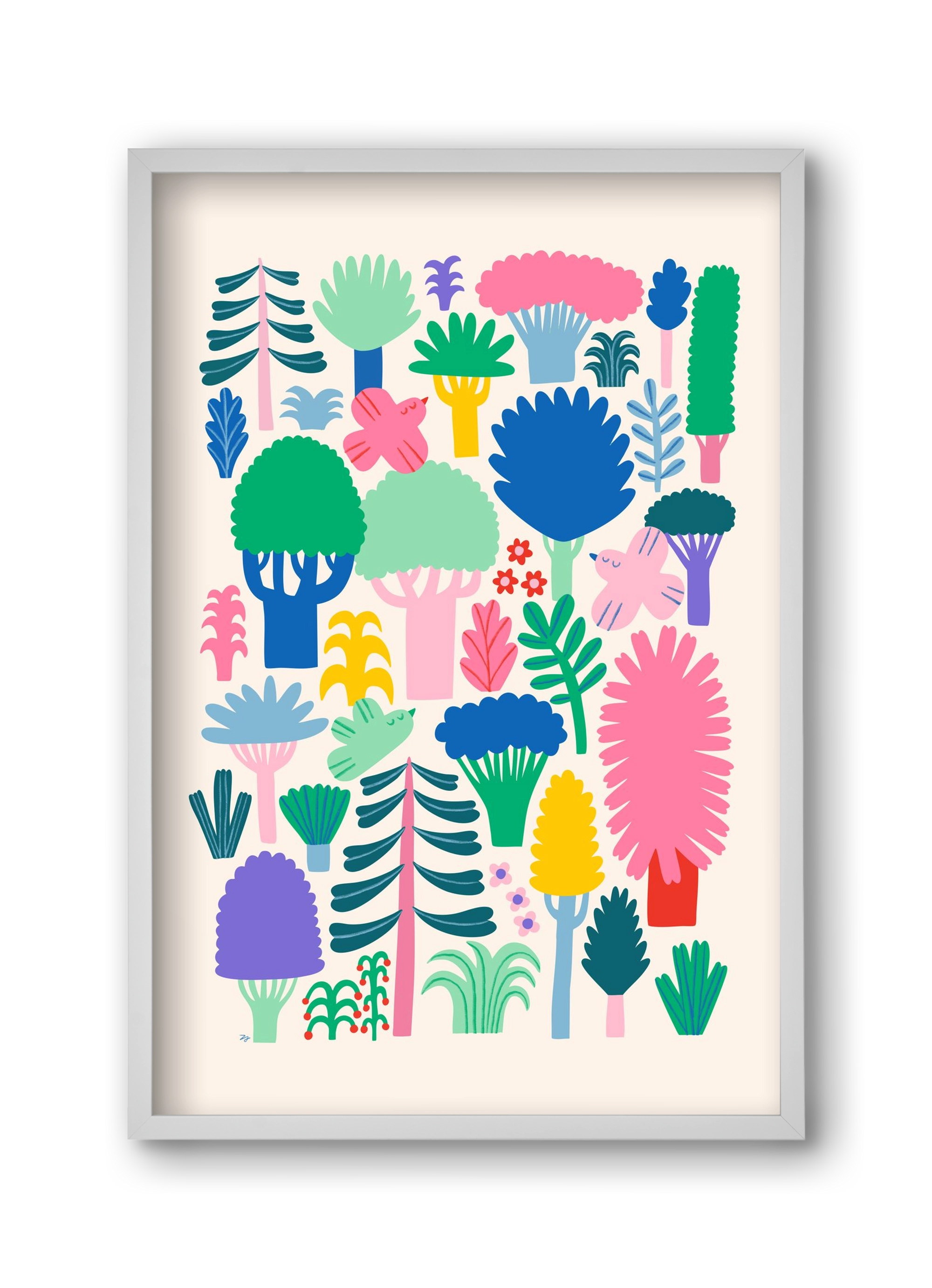 Colorful Forest, 30x45 cm (30x45 cm), Fehér keret