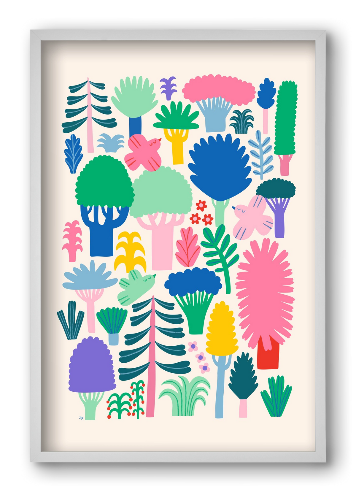 Colorful Forest, 40x60 cm (40x60 cm), Fehér keret