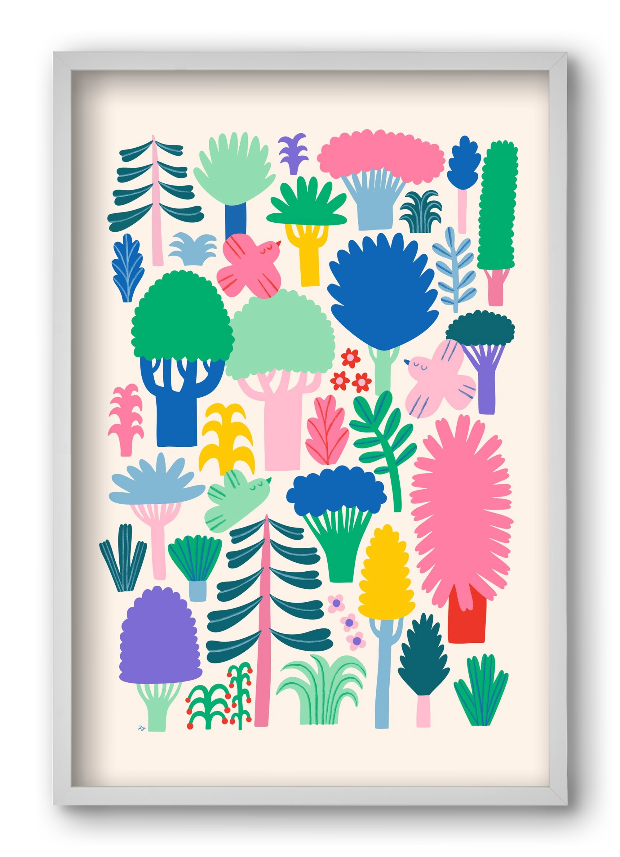 Colorful Forest, 40x60 cm (40x60 cm), Fehér keret