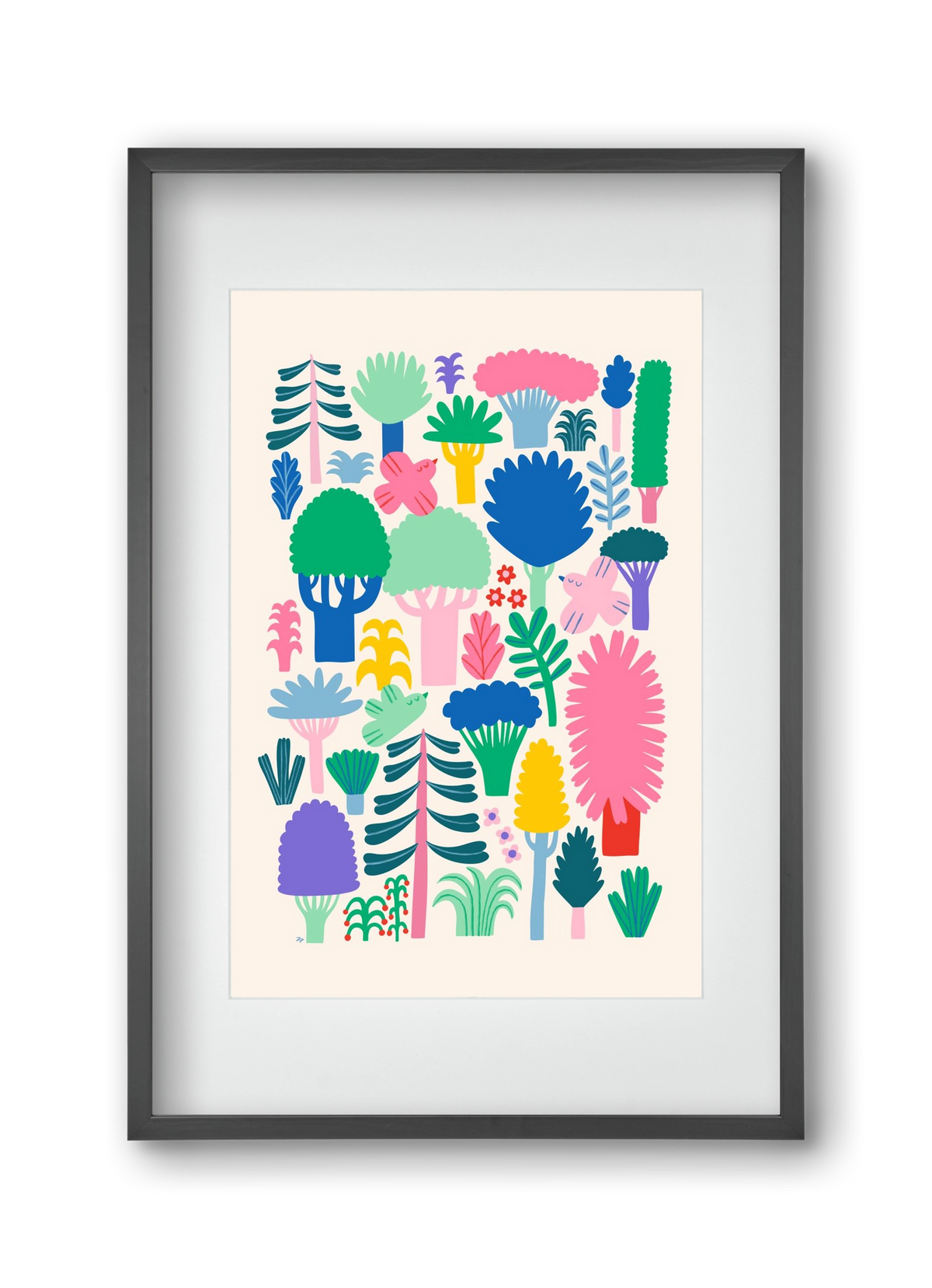 Colorful Forest, 30x45 cm (20x30 cm), Fekete keret, paszpartuval