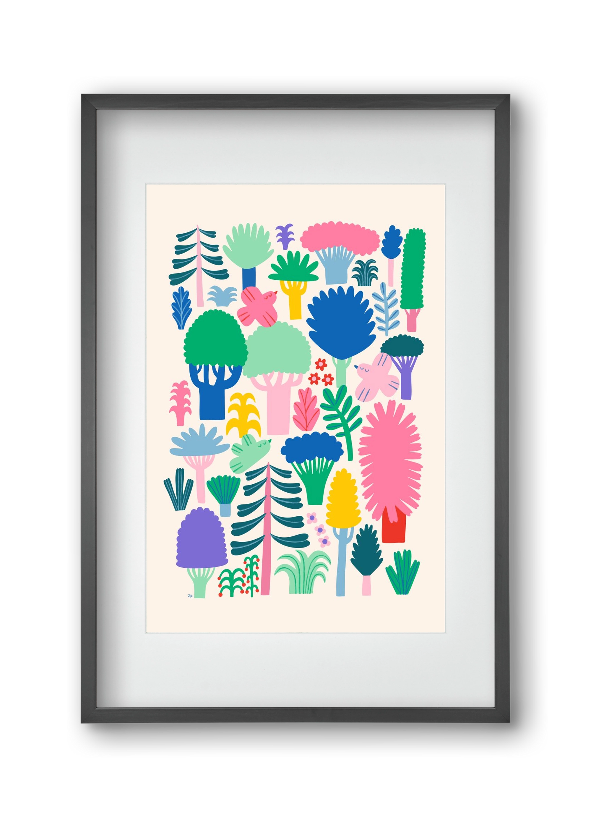 Colorful Forest, 30x45 cm (20x30 cm), Fekete keret, paszpartuval