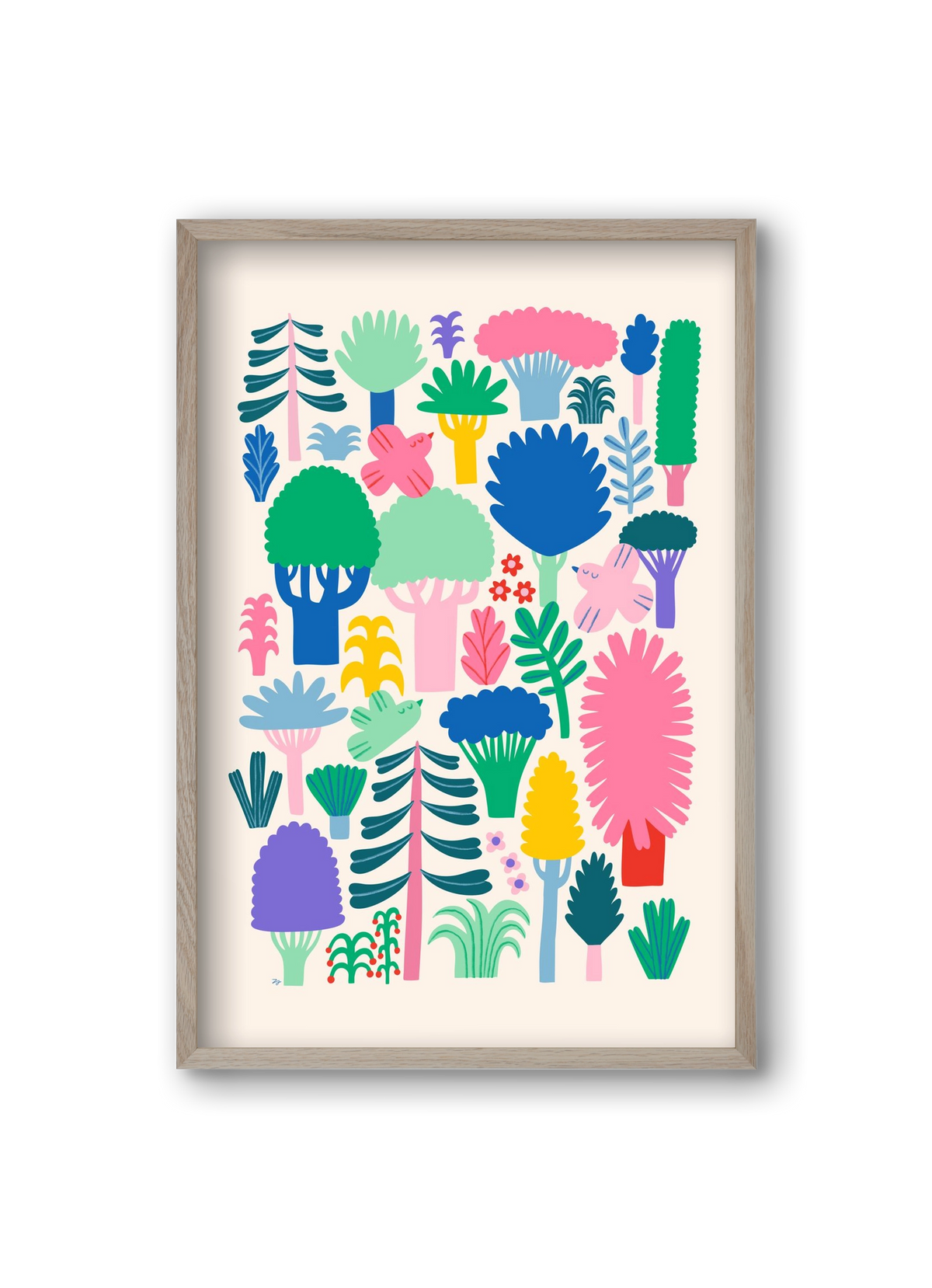 Colorful Forest, 20x30 cm (20x30 cm), Tölgy keret