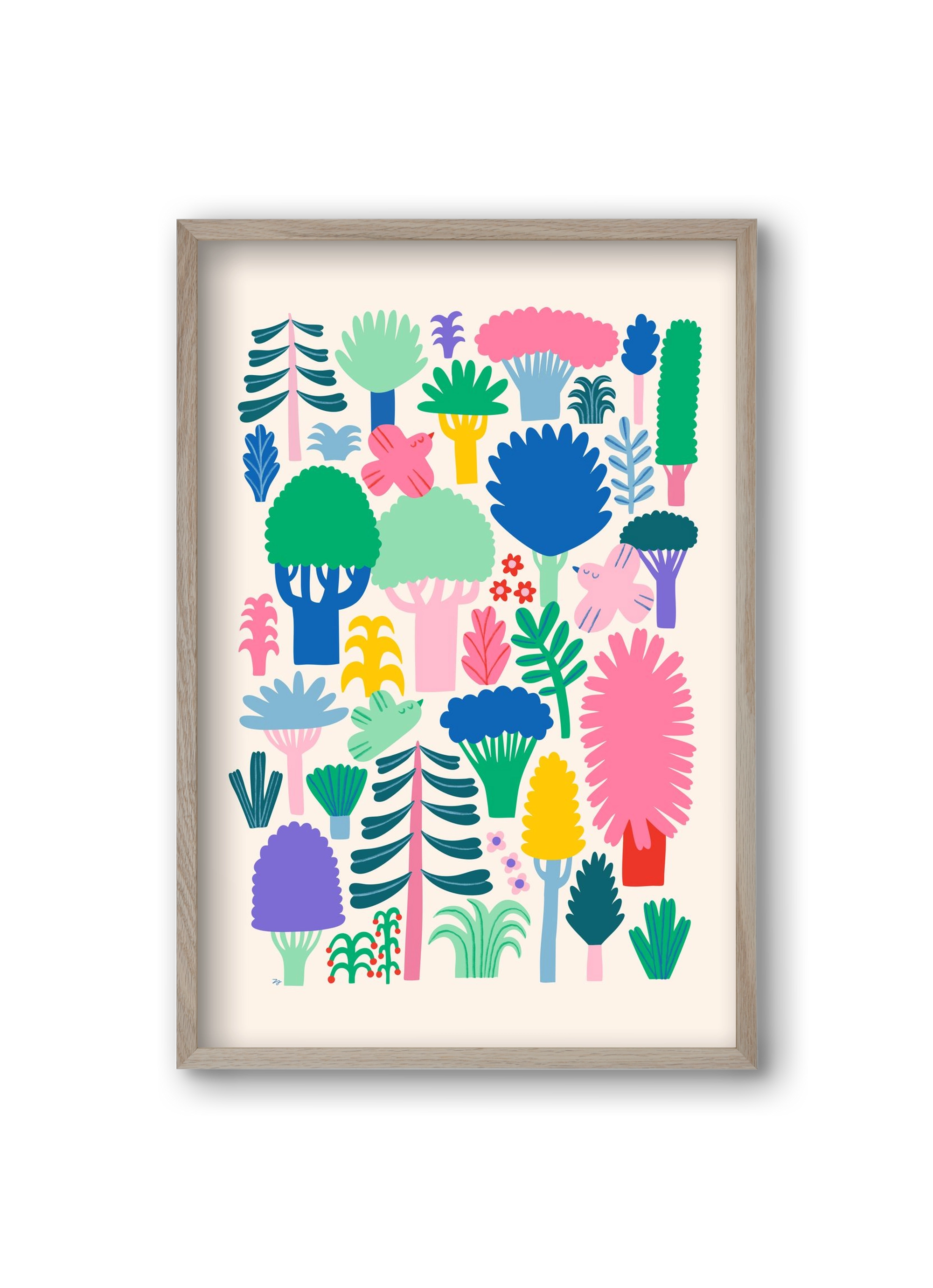 Colorful Forest, 20x30 cm (20x30 cm), Tölgy keret