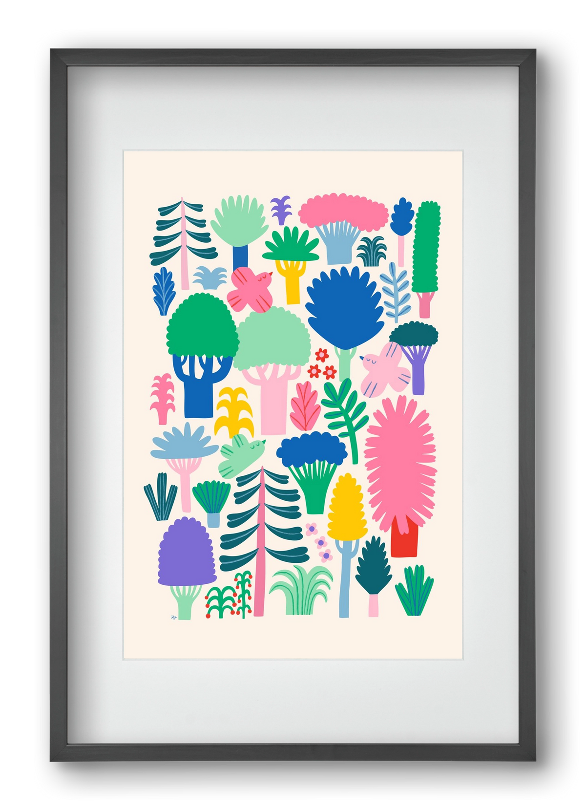 Colorful Forest, 40x60 cm (30x45 cm), Fekete keret, paszpartuval