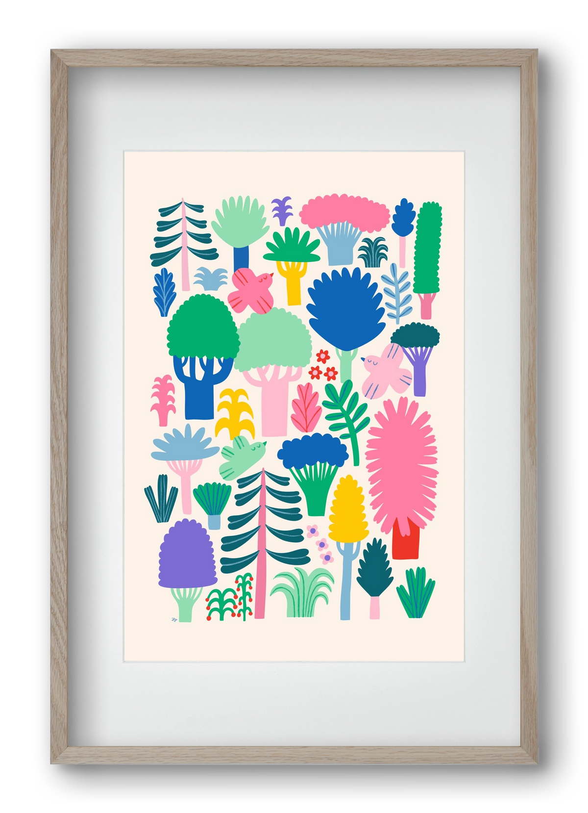 Colorful Forest, 40x60 cm (30x45 cm), Tölgy keret, paszpartuval