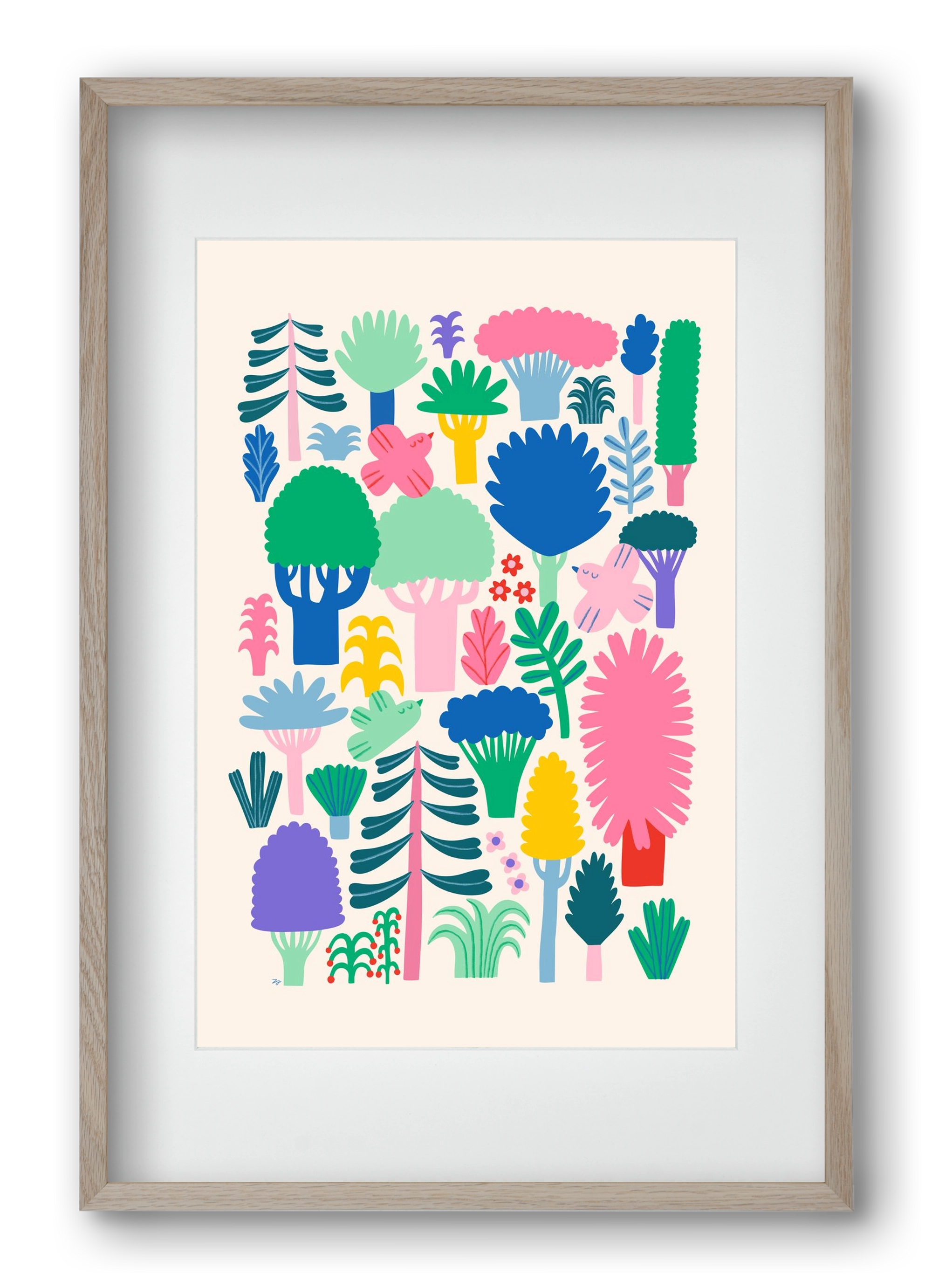 Colorful Forest, 40x60 cm (30x45 cm), Tölgy keret, paszpartuval