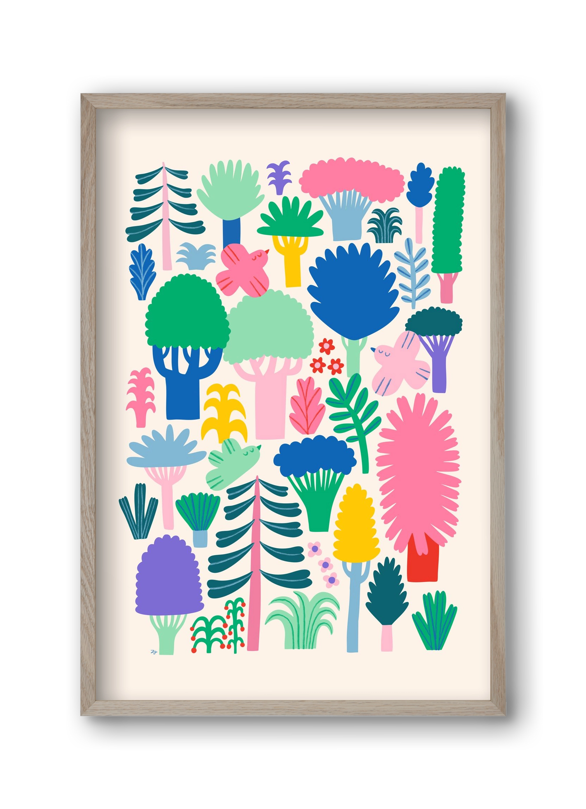 Colorful Forest, 30x45 cm (30x45 cm), Tölgy keret