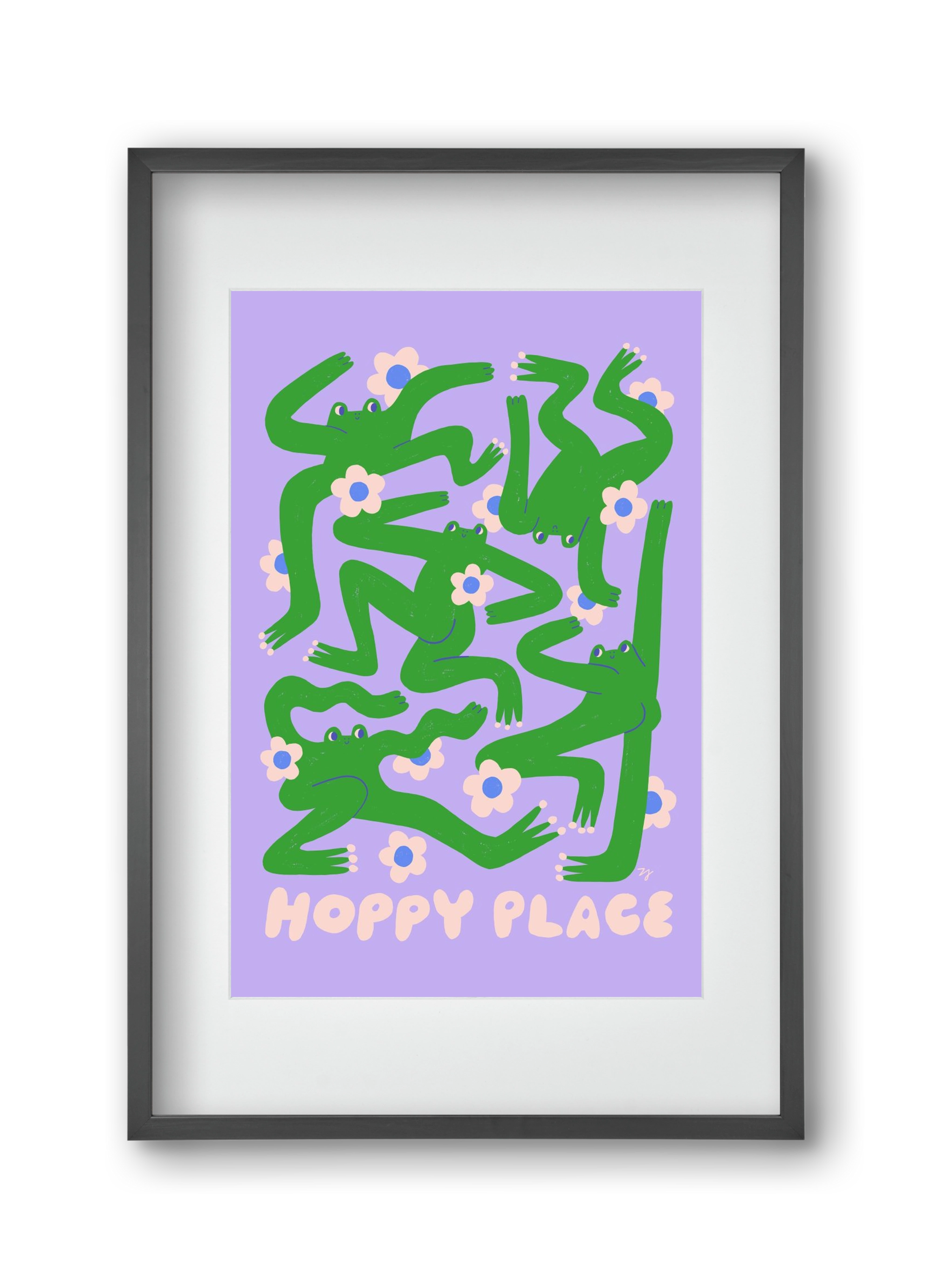 Hoppy Place, 30x45 cm (20x30 cm), Fekete keret, paszpartuval