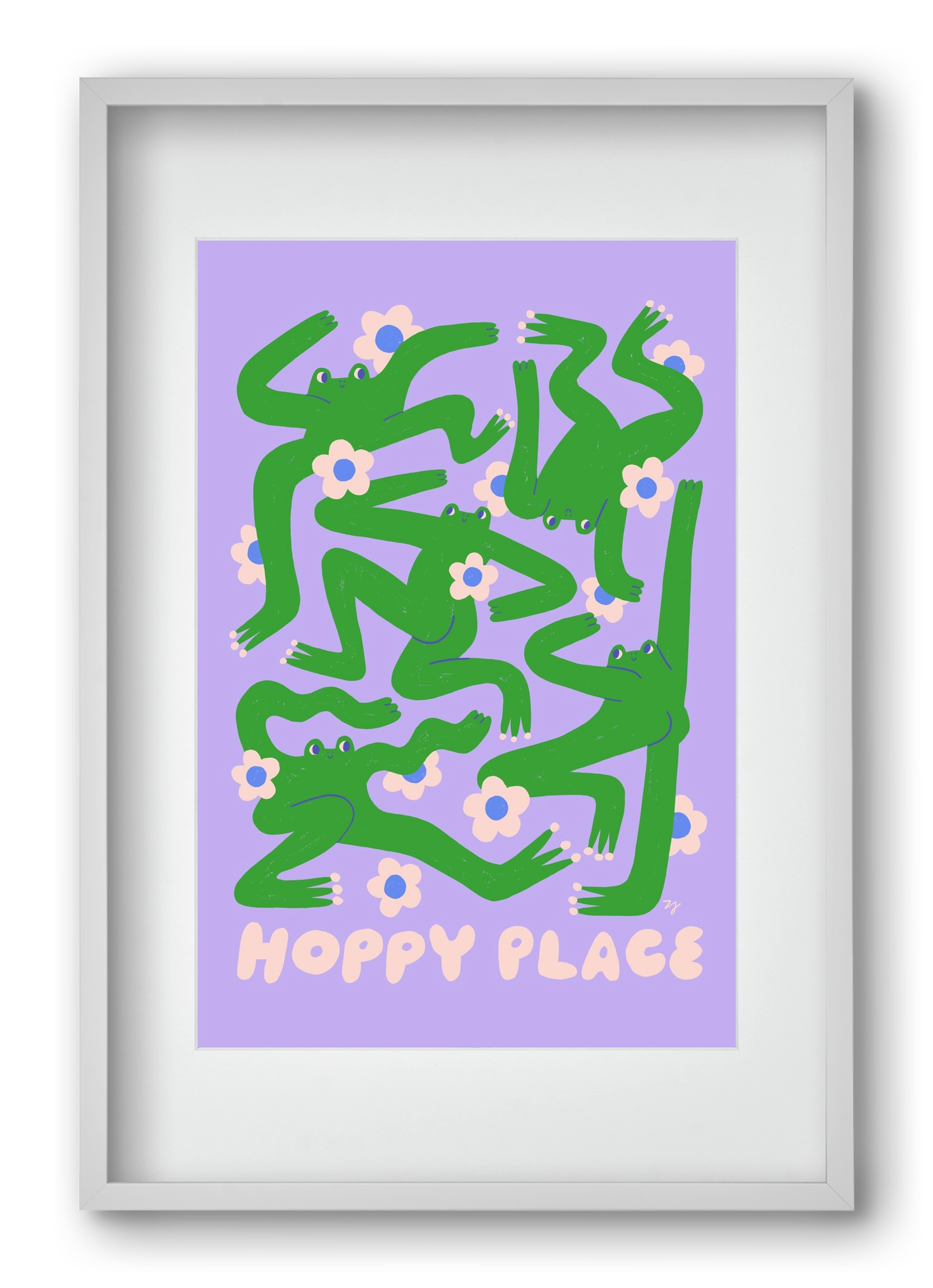 Hoppy Place, 40x60 cm (30x45 cm), Fehér keret, paszpartuval