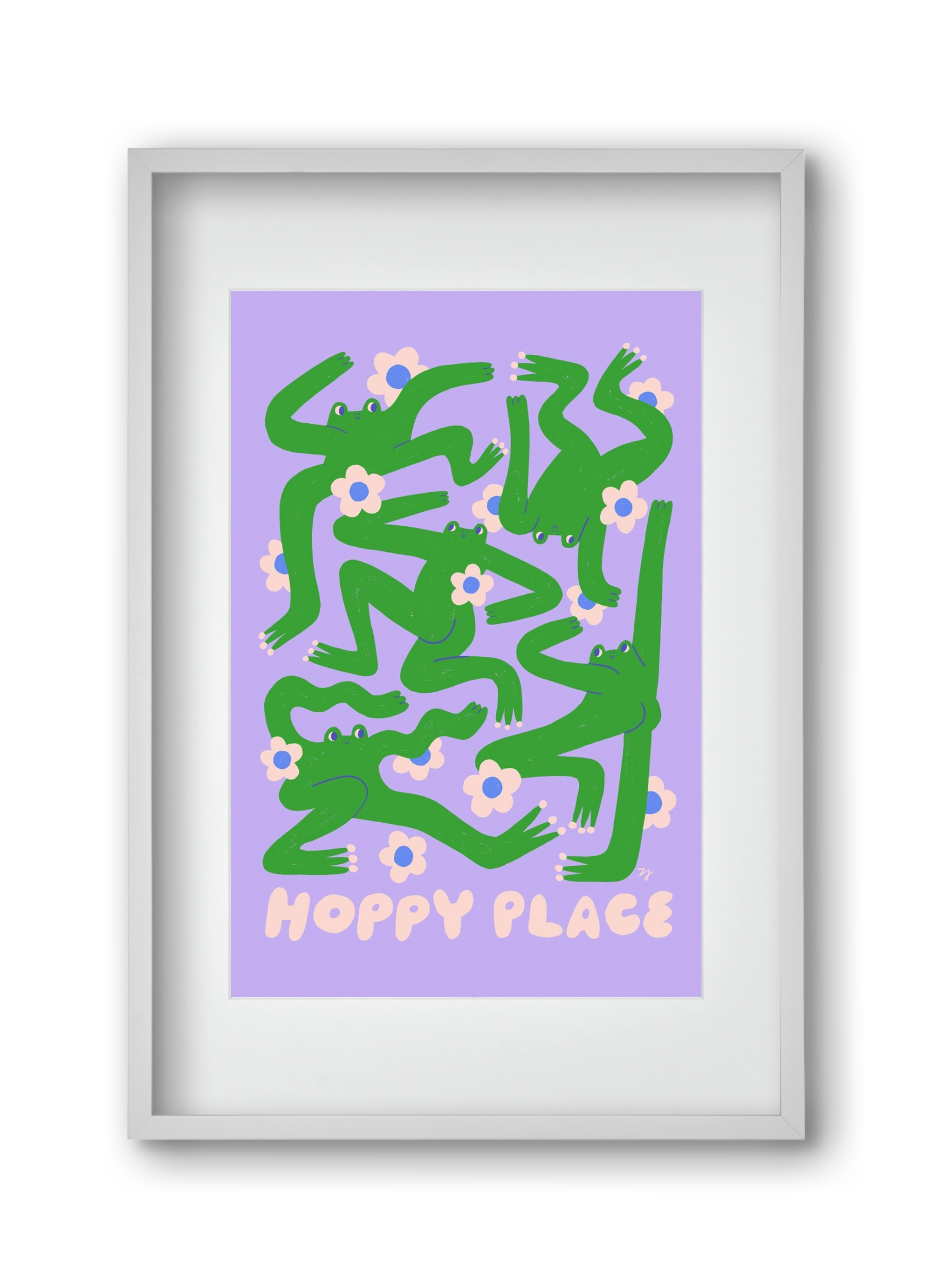 Hoppy Place, 30x45 cm (20x30 cm), Fehér keret, paszpartuval