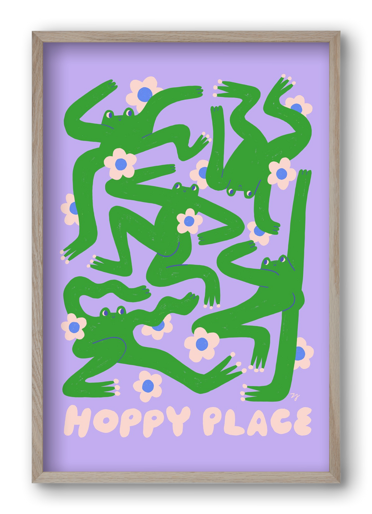 Hoppy Place, 40x60 cm (40x60 cm), Tölgy keret