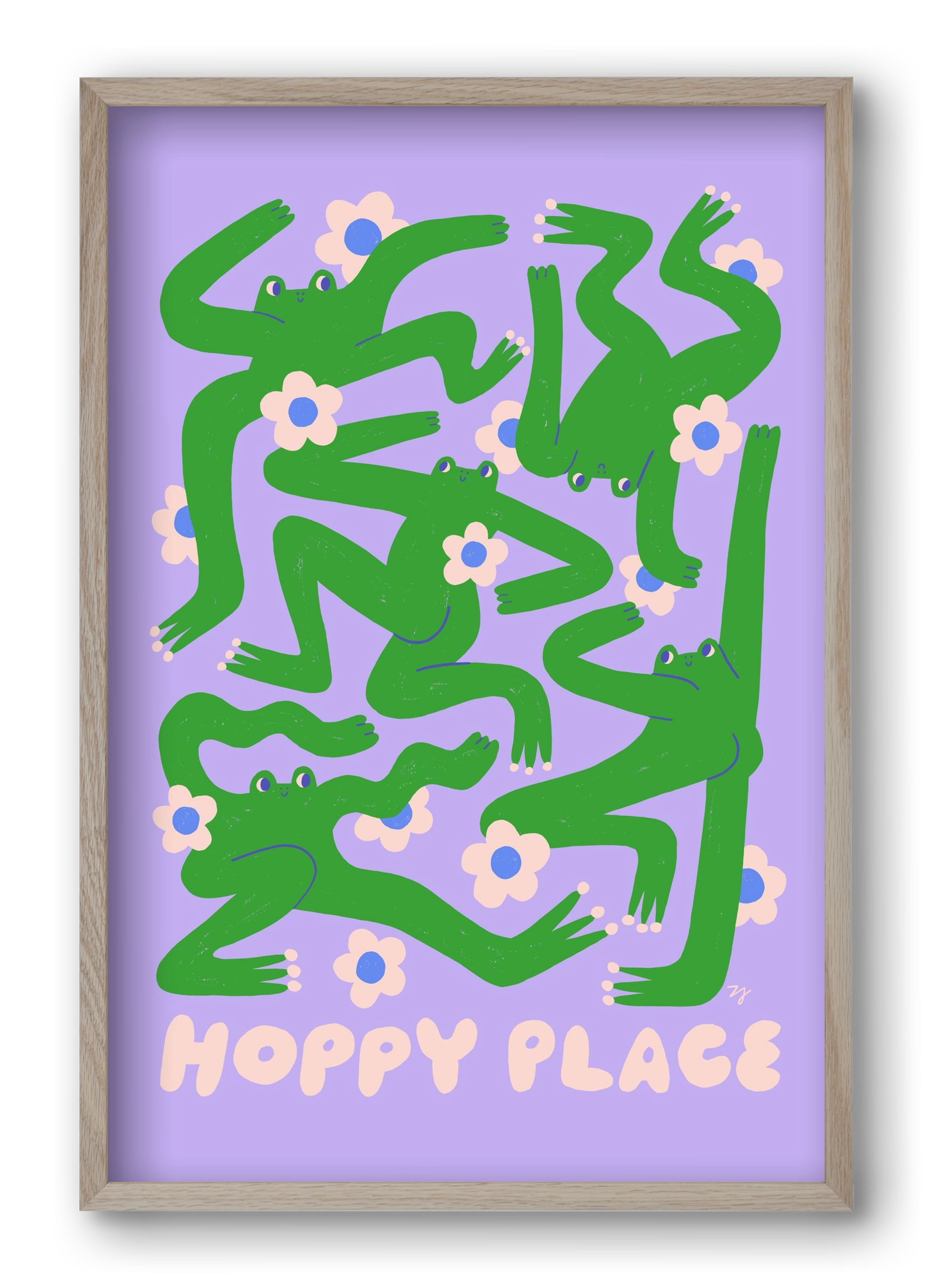Hoppy Place, 40x60 cm (40x60 cm), Tölgy keret