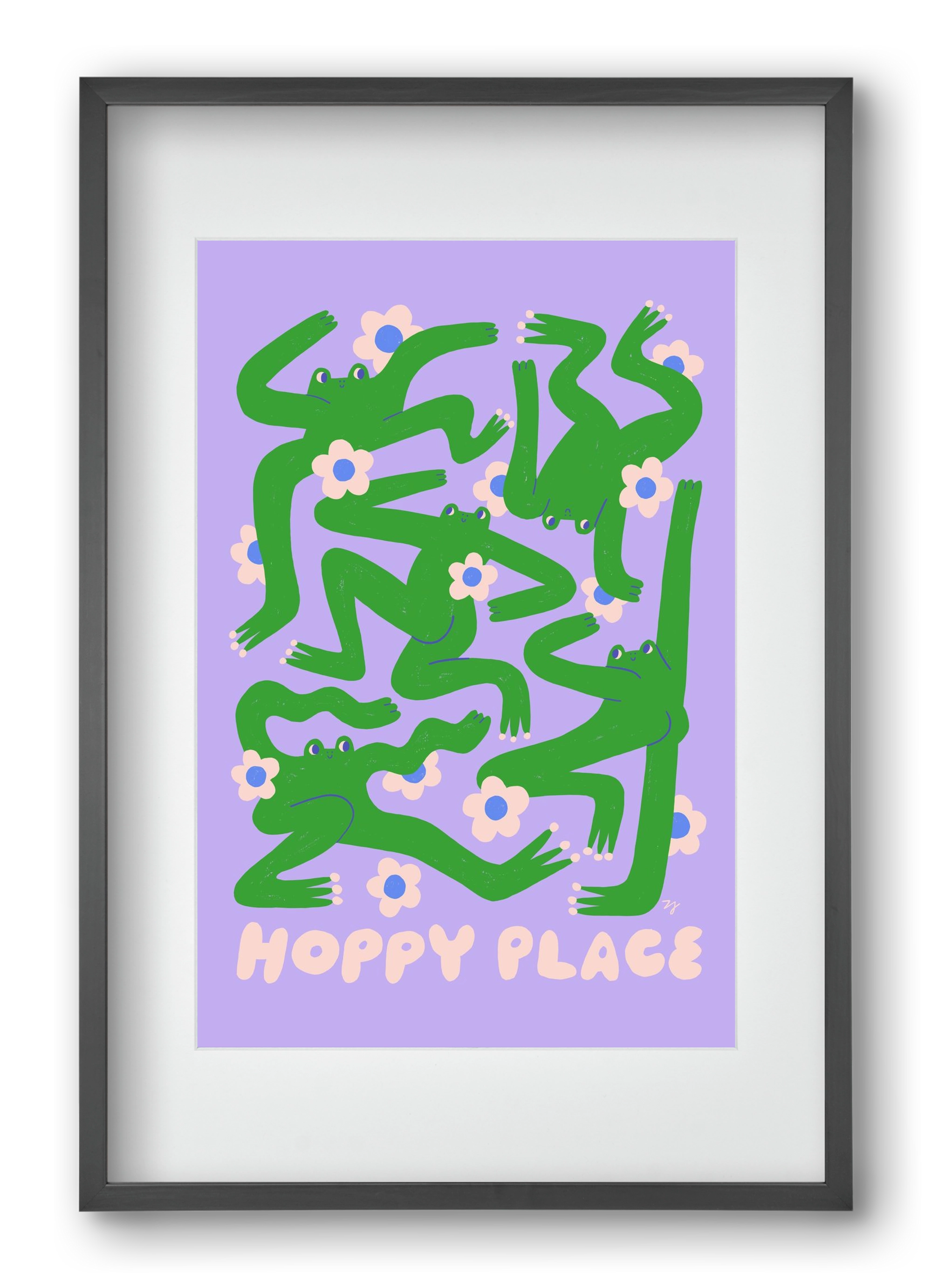 Hoppy Place, 40x60 cm (30x45 cm), Fekete keret, paszpartuval
