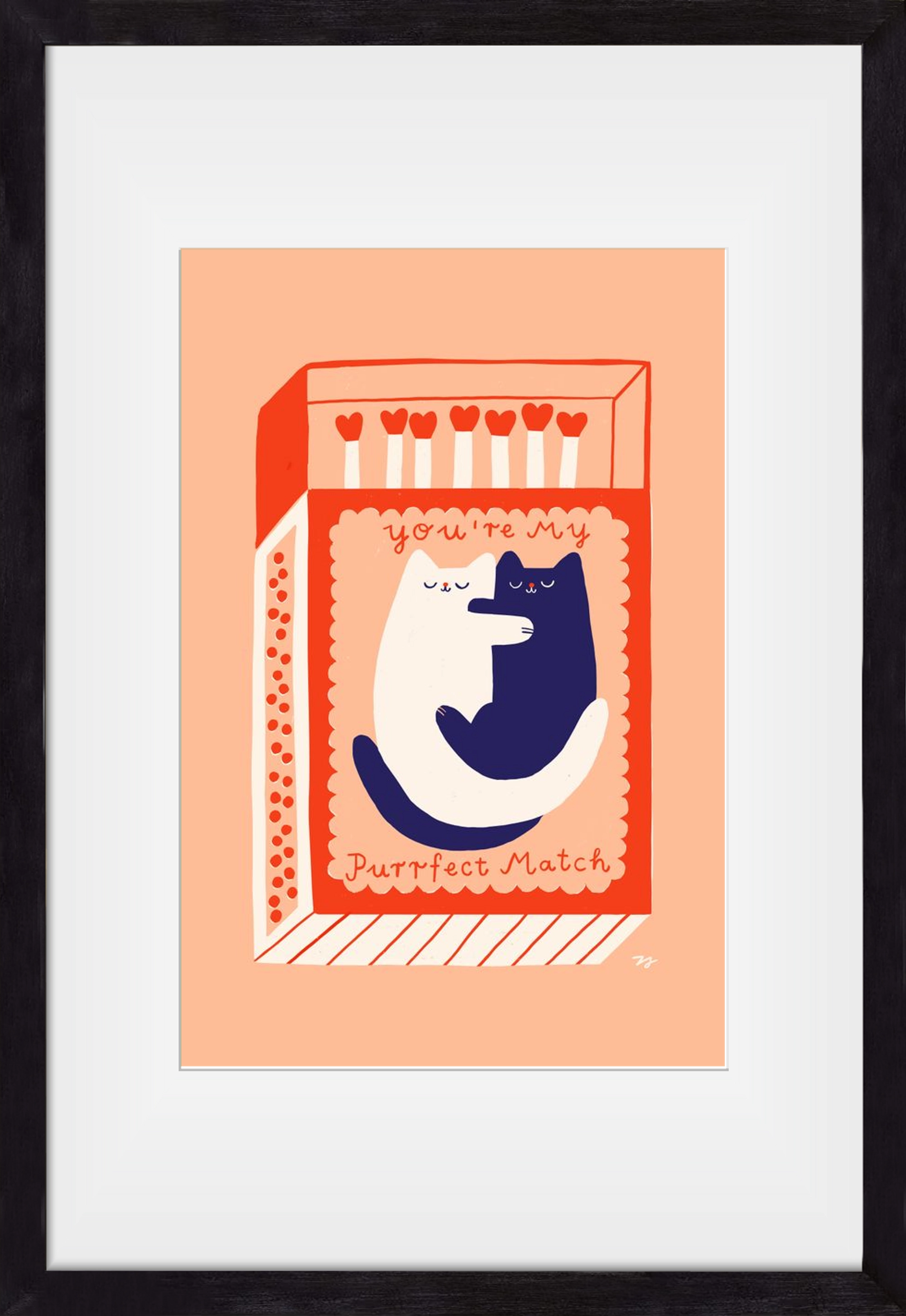 You are My Purrfect Match, 30x45 cm (20x30 cm), Fekete keret, paszpartuval