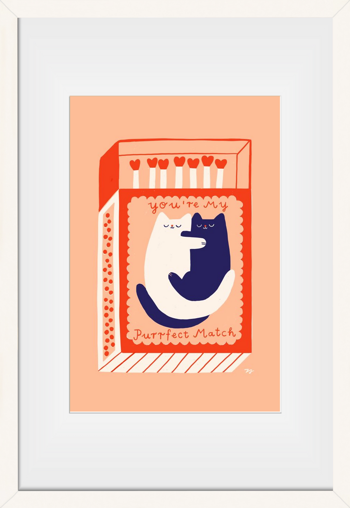 You are My Purrfect Match, 30x45 cm (20x30 cm), Fehér keret, paszpartuval