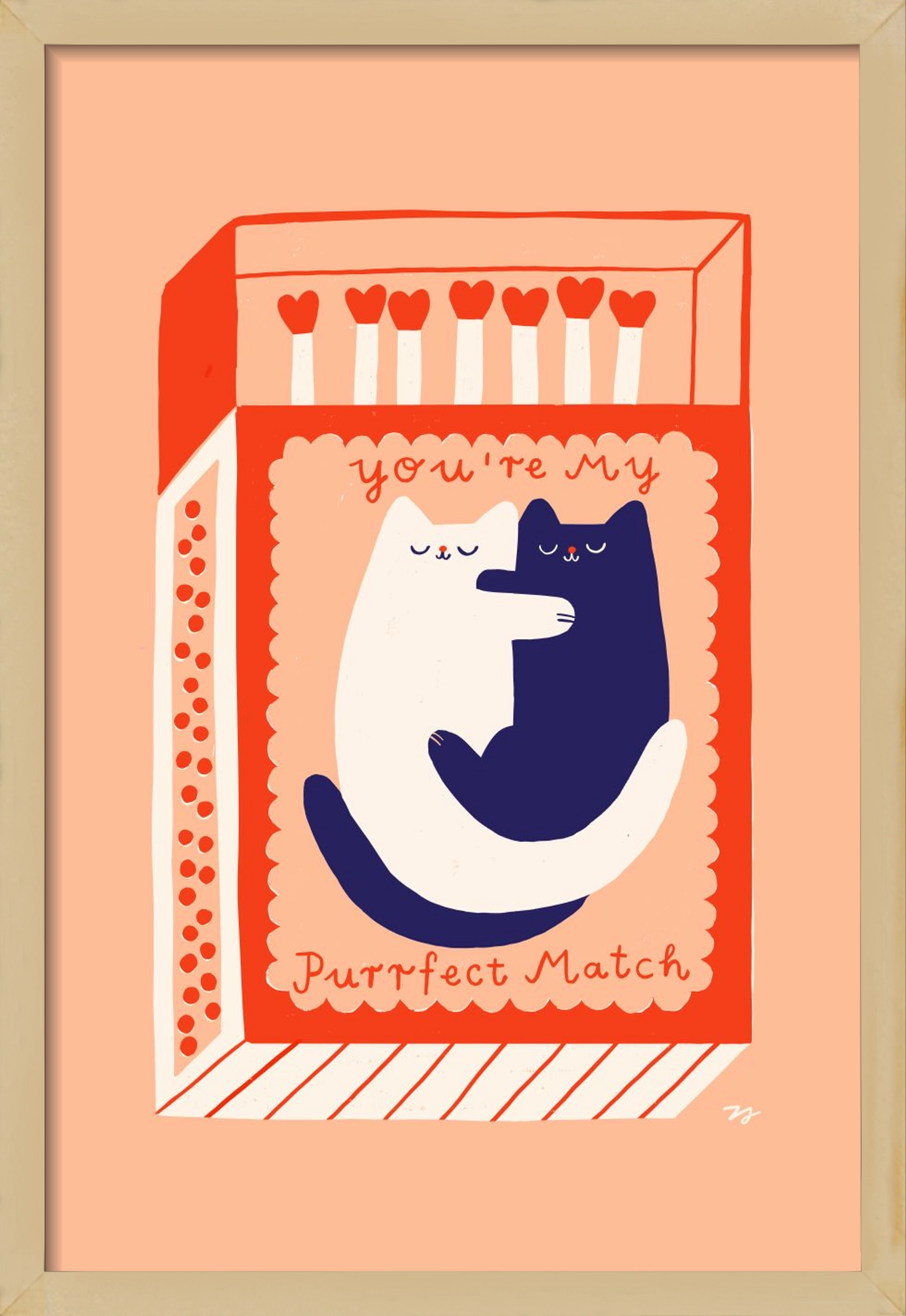 You are My Purrfect Match, 40x60 cm (40x60 cm), Tölgy keret