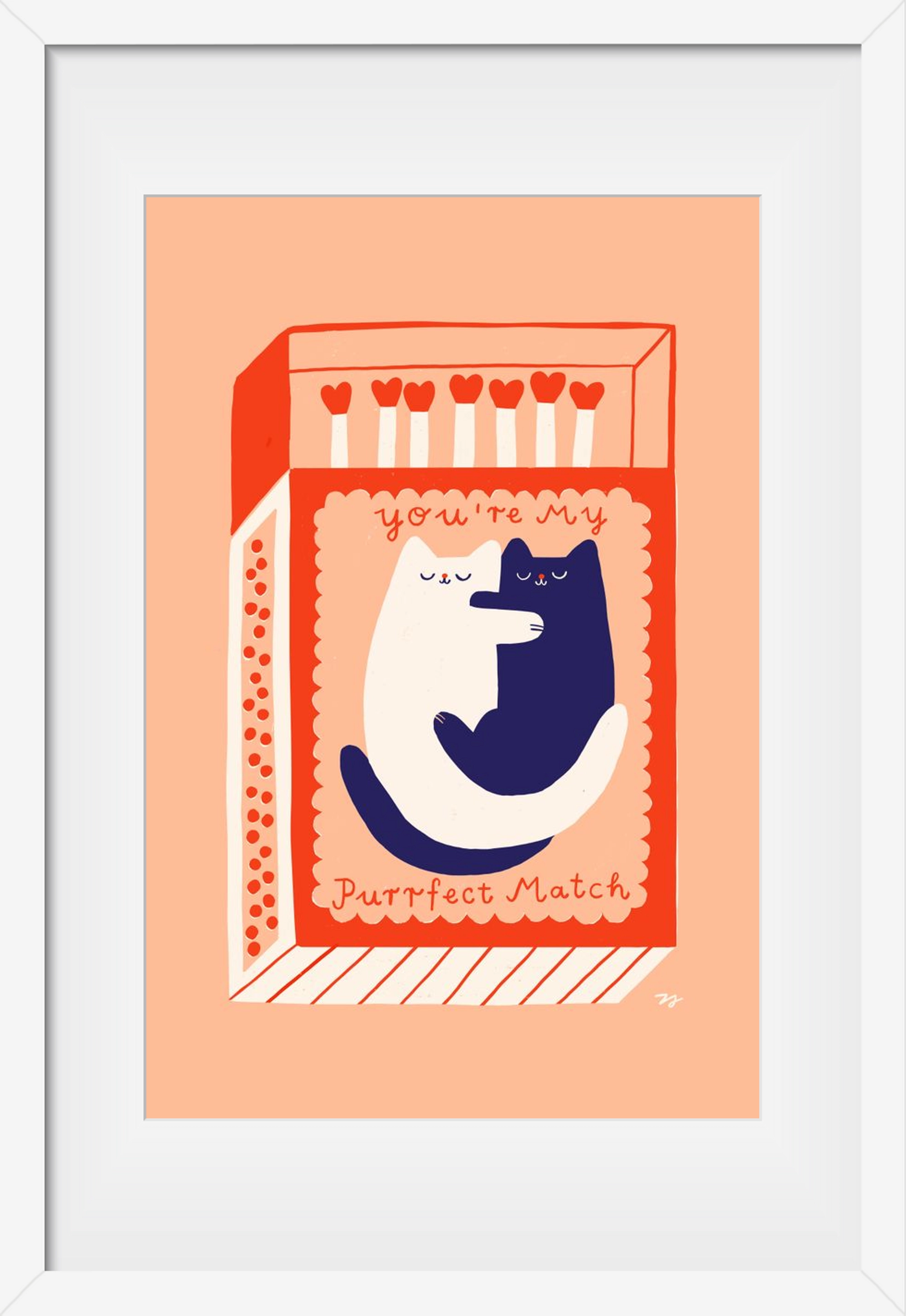 You are My Purrfect Match, 40x60 cm (30x45 cm), Fehér keret, paszpartuval