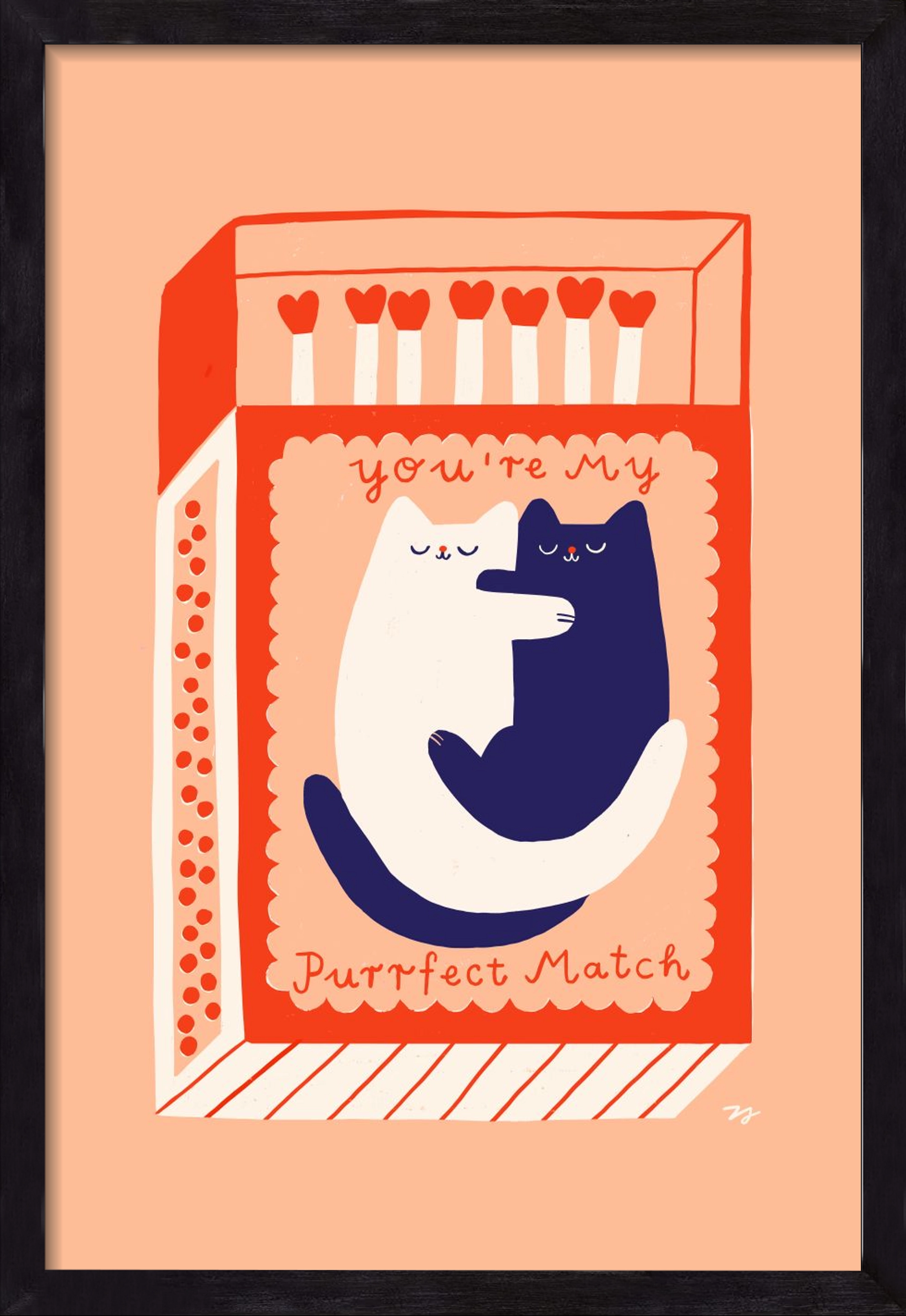 You are My Purrfect Match, 40x60 cm (40x60 cm), Fekete keret
