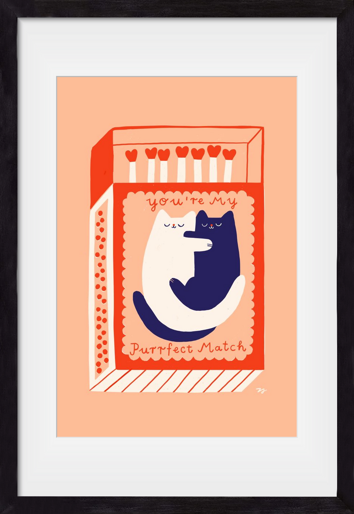 You are My Purrfect Match, 40x60 cm (30x45 cm), Fekete keret, paszpartuval