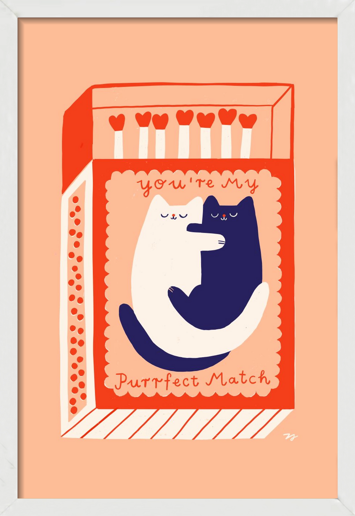 You are My Purrfect Match, 20x30 cm (20x30 cm), Fehér keret