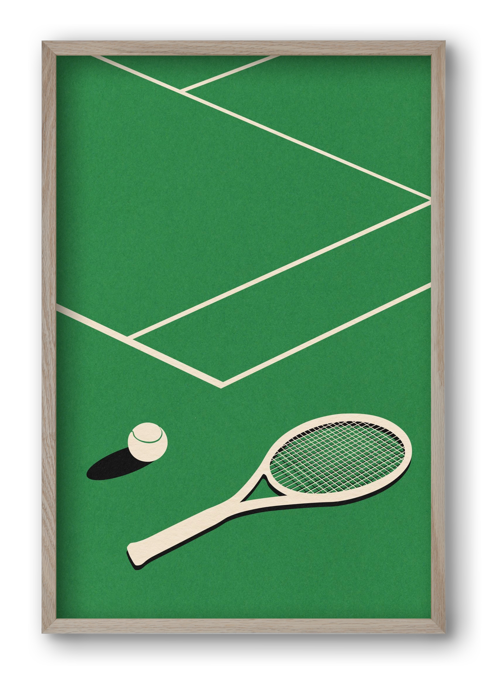  Rosi Feist Lawn Tennis Club, 40x60 cm (40x60 cm), Tölgy keret