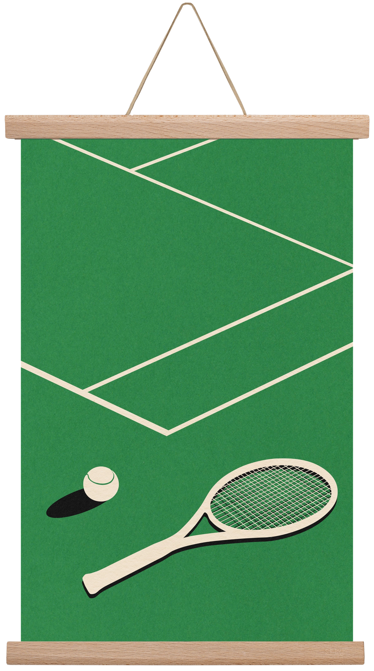  Rosi Feist Lawn Tennis Club, 30x45 cm (30x45 cm), Tölgy akasztó