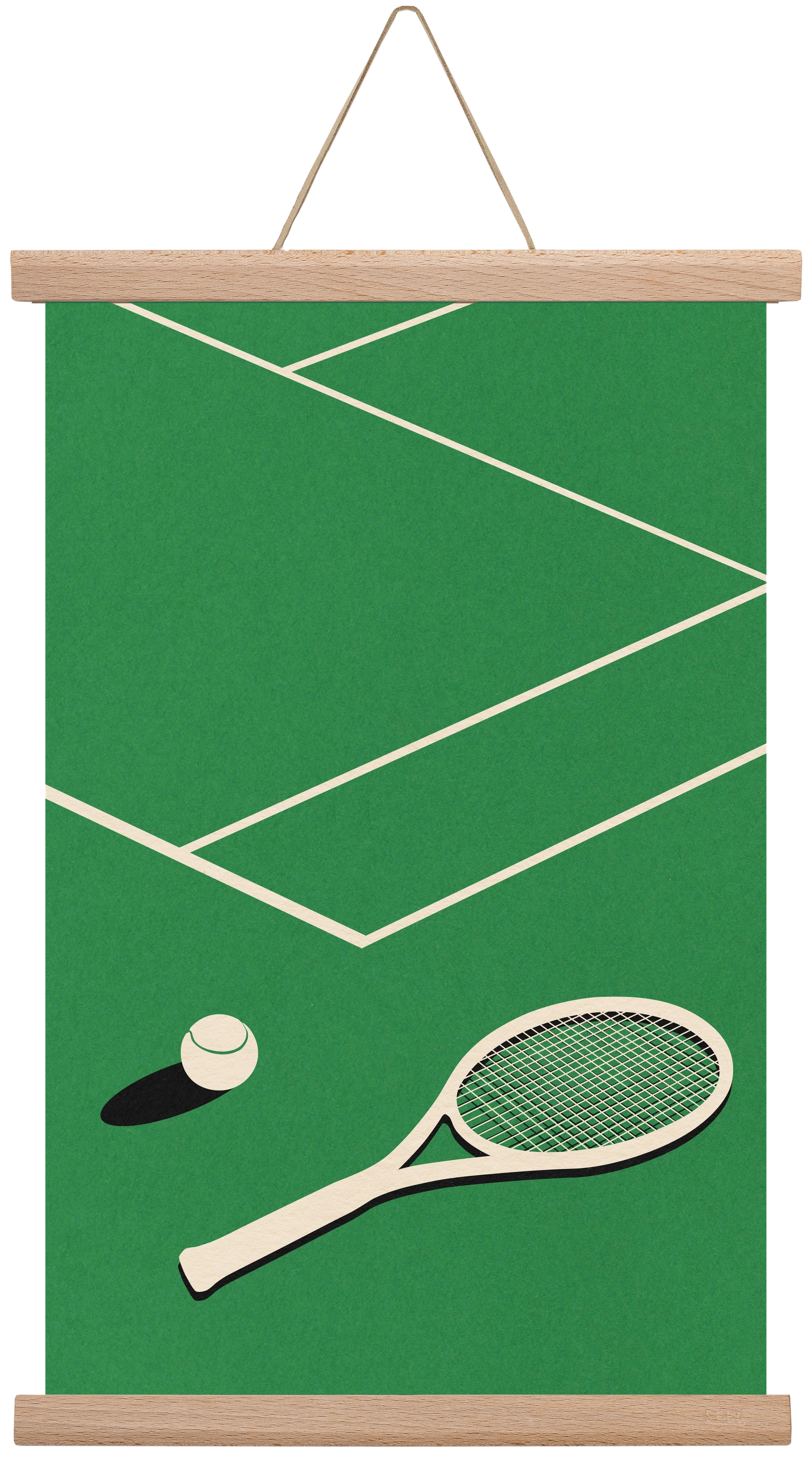  Rosi Feist Lawn Tennis Club, 30x45 cm (30x45 cm), Tölgy akasztó