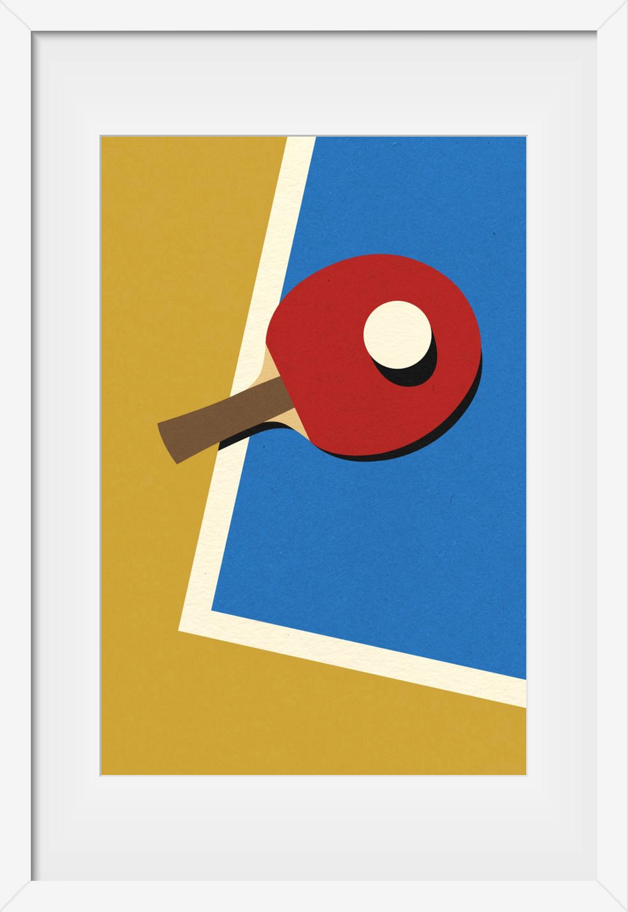 Table Tennis Team Red, 40x60 cm (30x45 cm), Fehér keret, paszpartuval