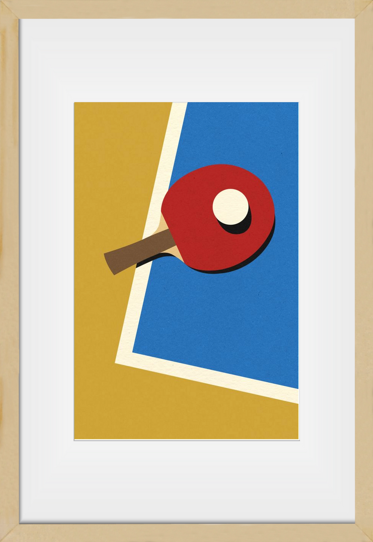 Table Tennis Team Red, 30x45 cm (20x30 cm), Tölgy keret, paszpartuval