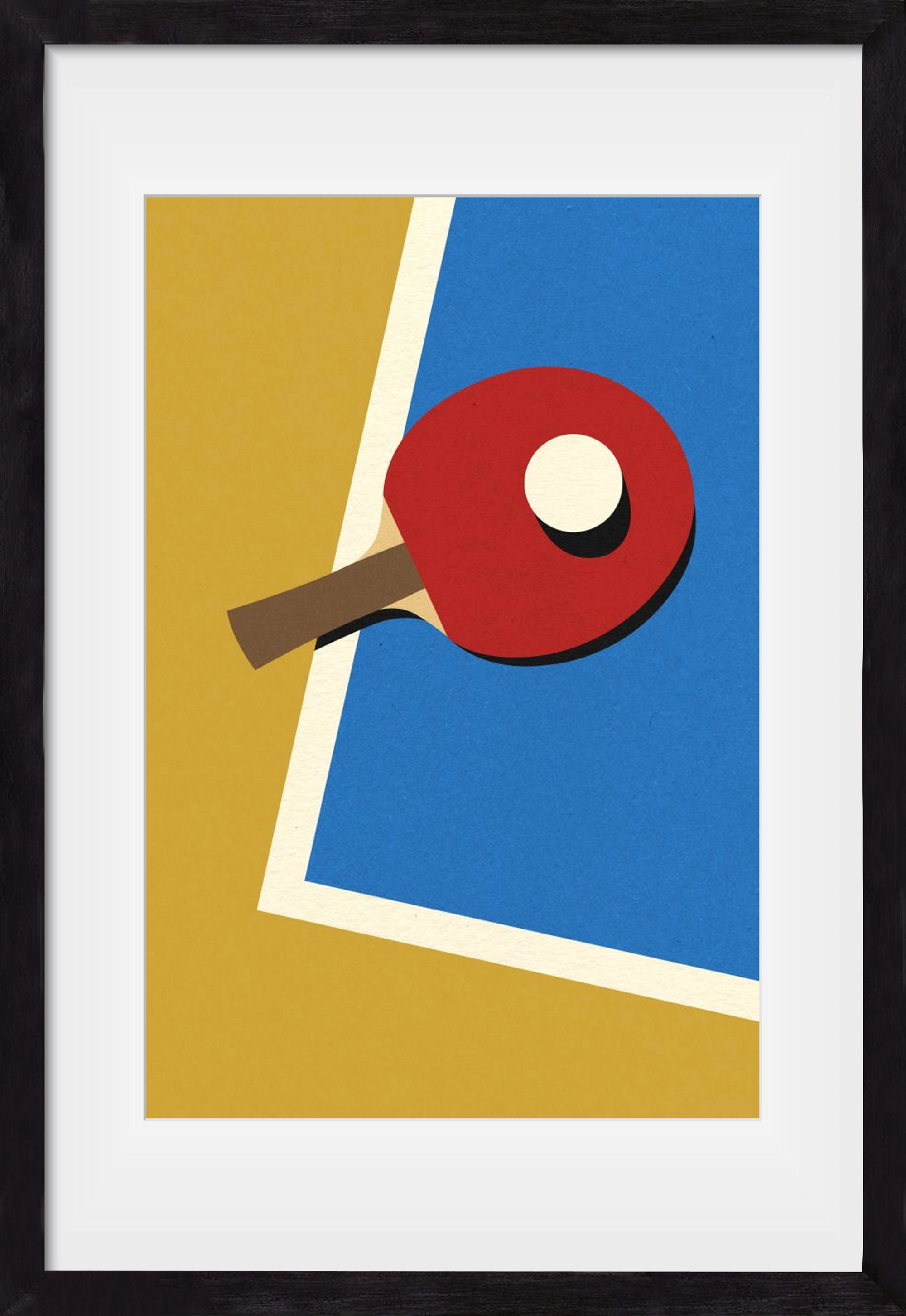 Table Tennis Team Red, 40x60 cm (30x45 cm), Fekete keret, paszpartuval