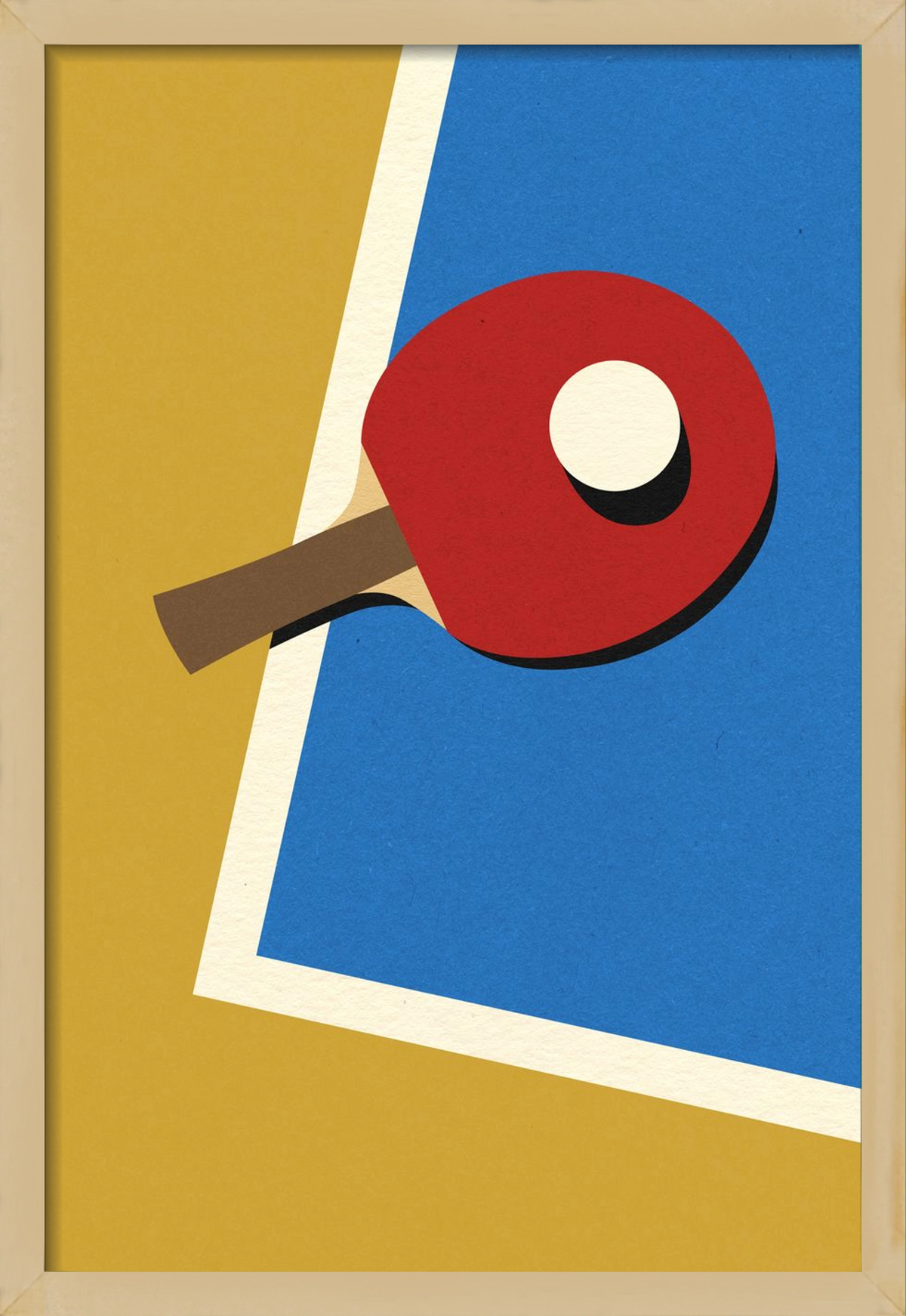 Table Tennis Team Red, 40x60 cm (40x60 cm), Tölgy keret