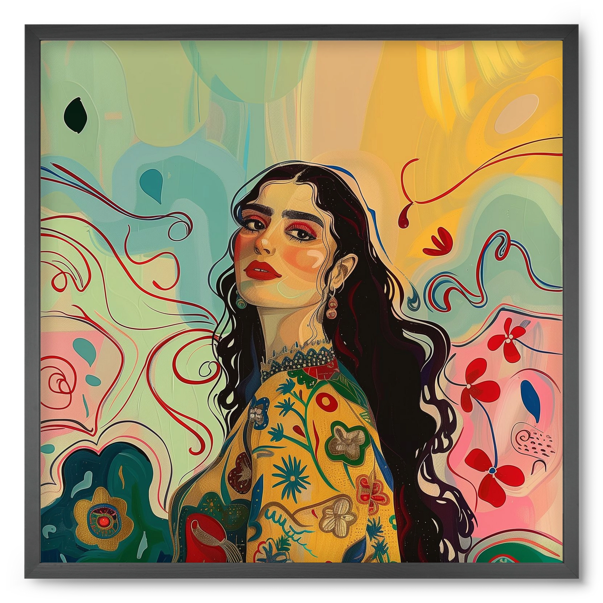 Guardian of Roots, 50x50 cm (50x50 cm), Fekete keret