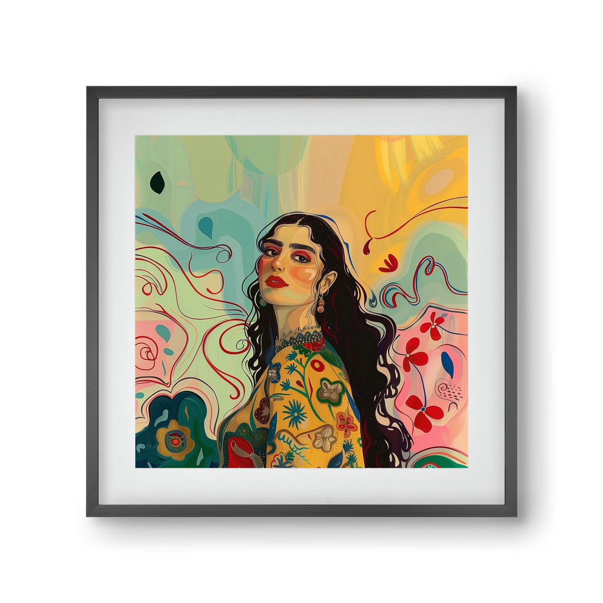 Guardian of Roots, 30x30 cm (20x20 cm), Fekete keret, paszpartuval