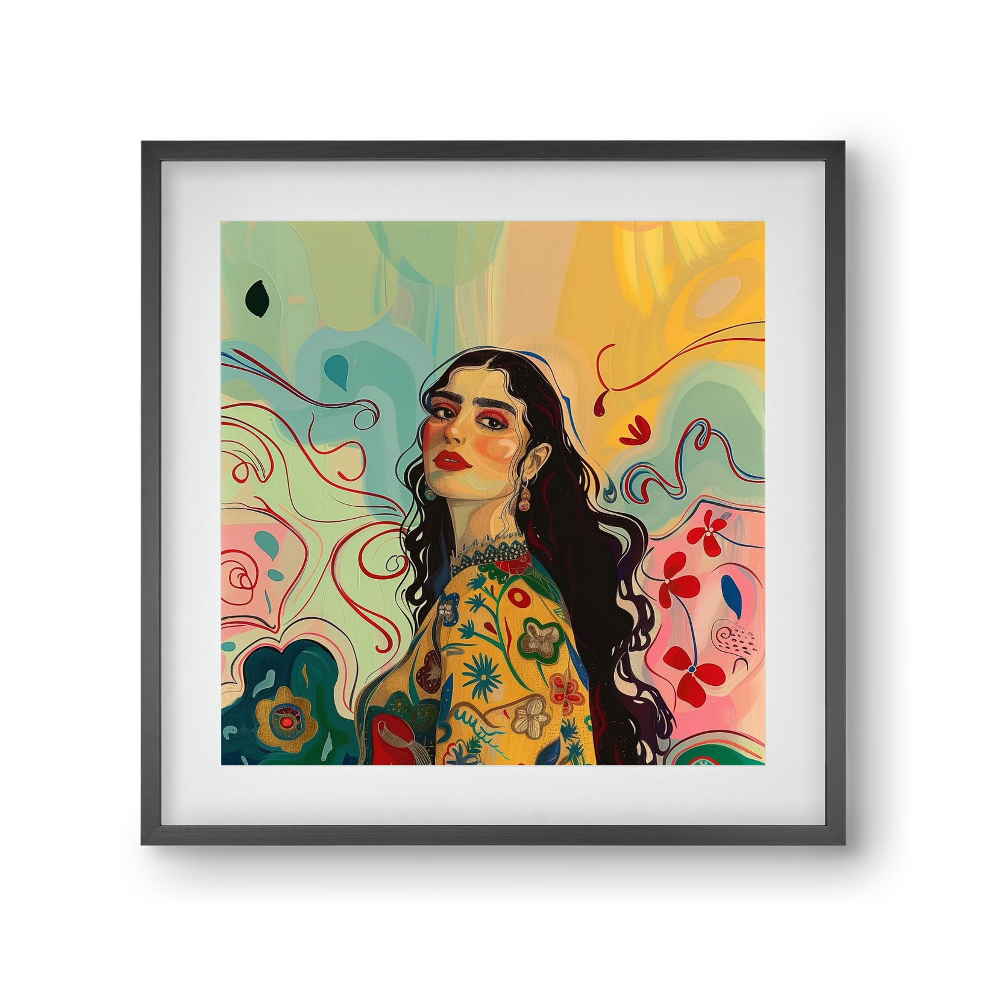 Guardian of Roots, 30x30 cm (20x20 cm), Fekete keret, paszpartuval