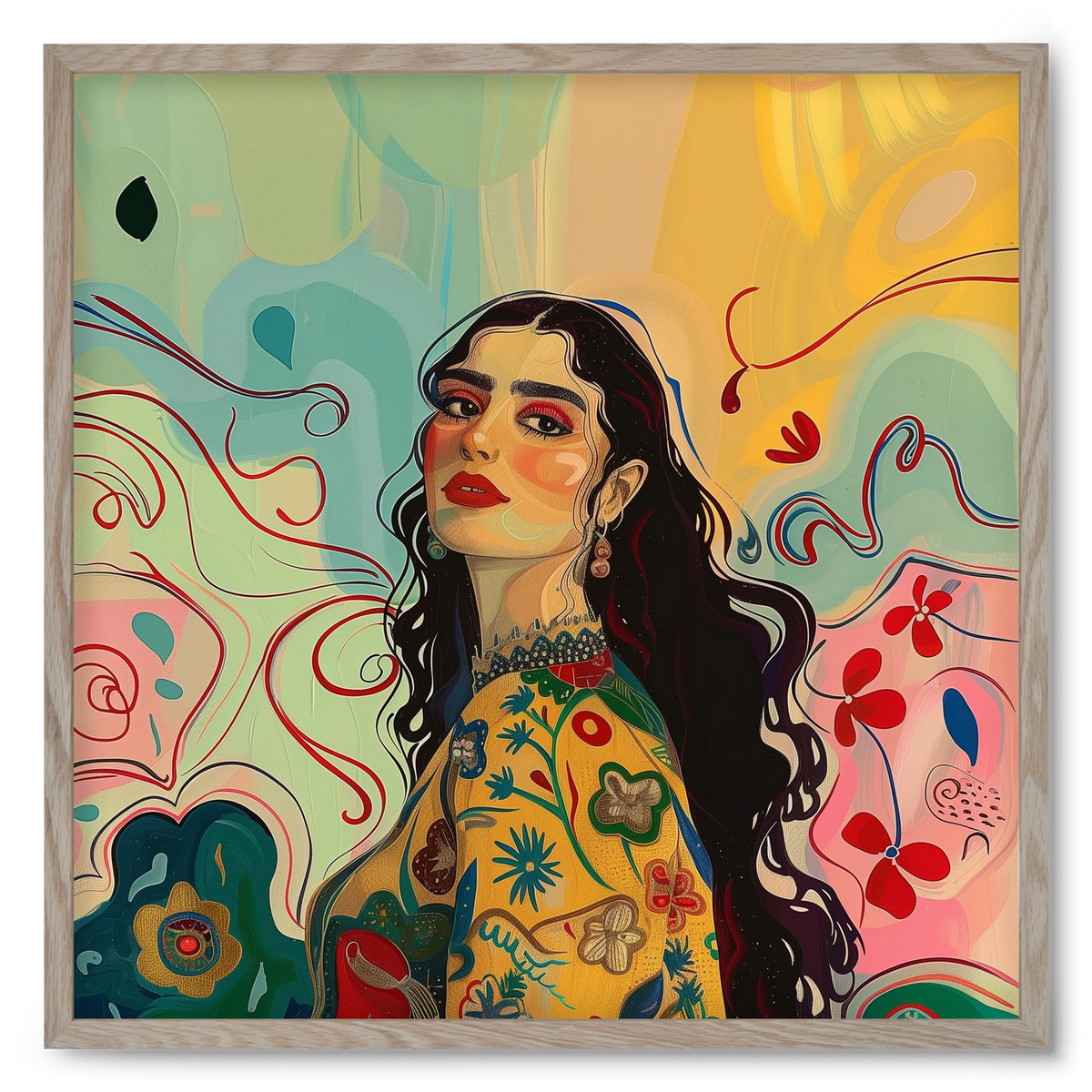 Guardian of Roots, 50x50 cm (50x50 cm), Tölgy keret