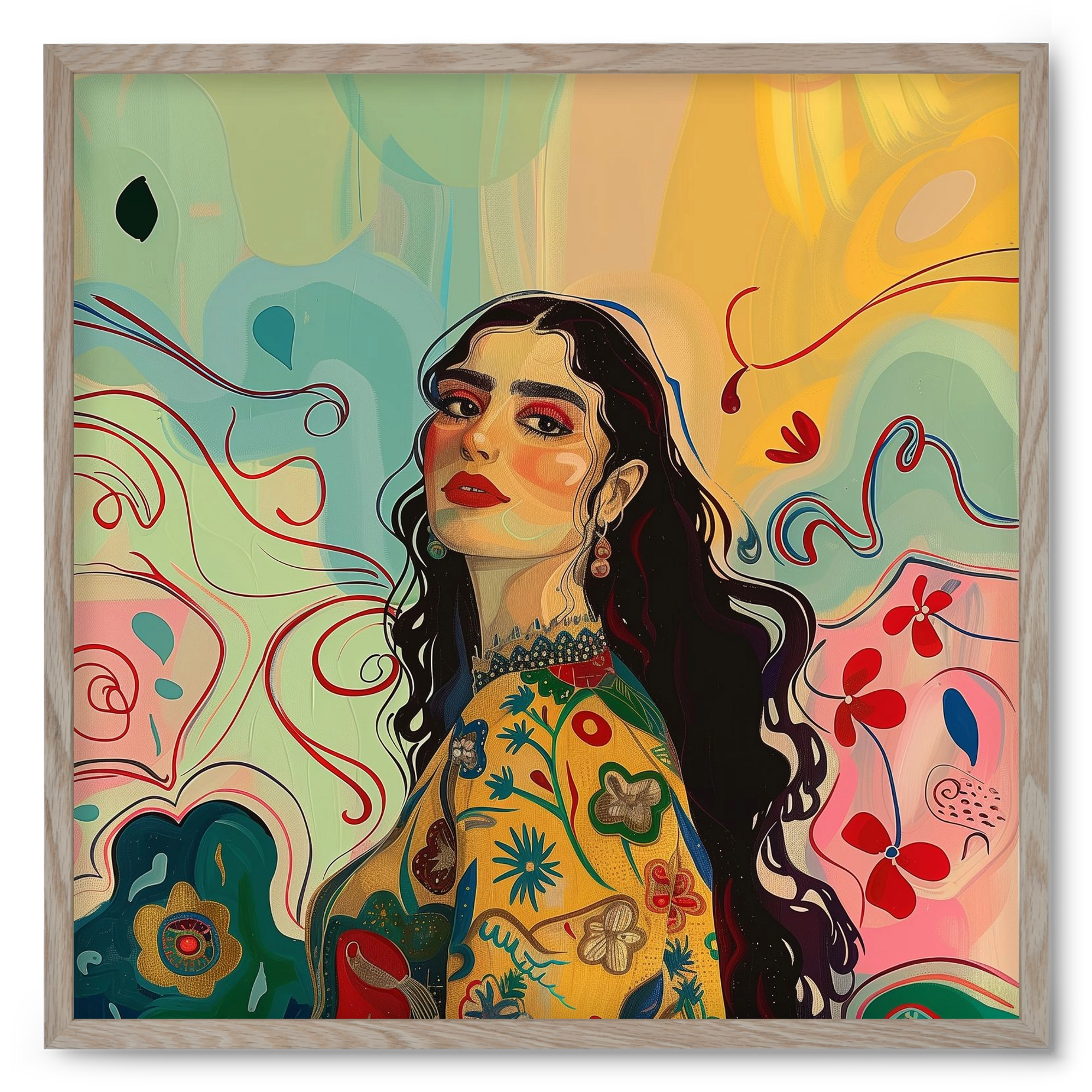 Guardian of Roots, 50x50 cm (50x50 cm), Tölgy keret